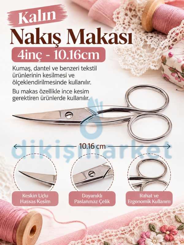 Nakış Makası 4inç - 10.16cm Kalın