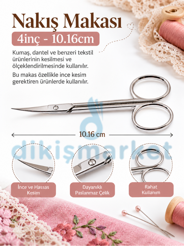 Nakış Makası 4inç - 10.16cm-İnce