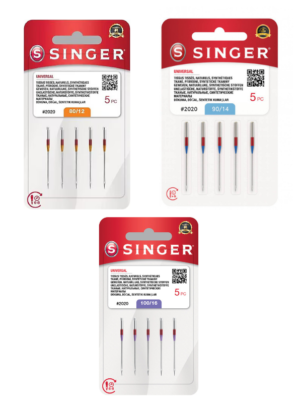 Singer Dikiş Makine İğnesi | 2020/12-14-16 Numara | 1 Paket 5 Adettir | Tüm Ev Tipi Makinelere Uyumludur