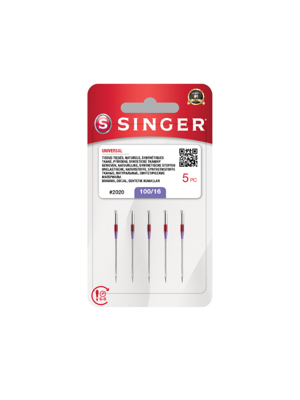 Singer Dikiş Makine Jarse İğnesi | 2045-16 Numara | 1 Paket 5 Adettir |Esnek Kumaş İğnesi|  Tüm Ev Tipi Makinelere Uyumludur