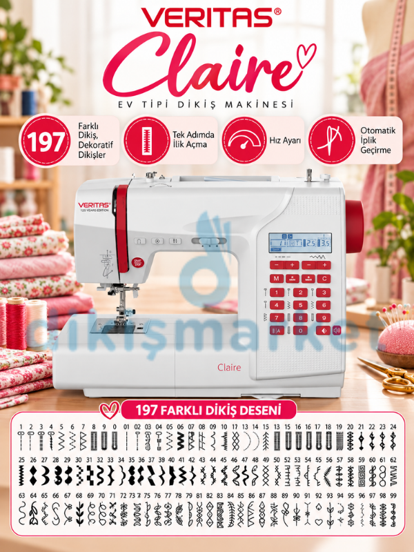 Veritas Claire Ev Tipi Dikiş Makinesi 197 Dikiş Programlı 