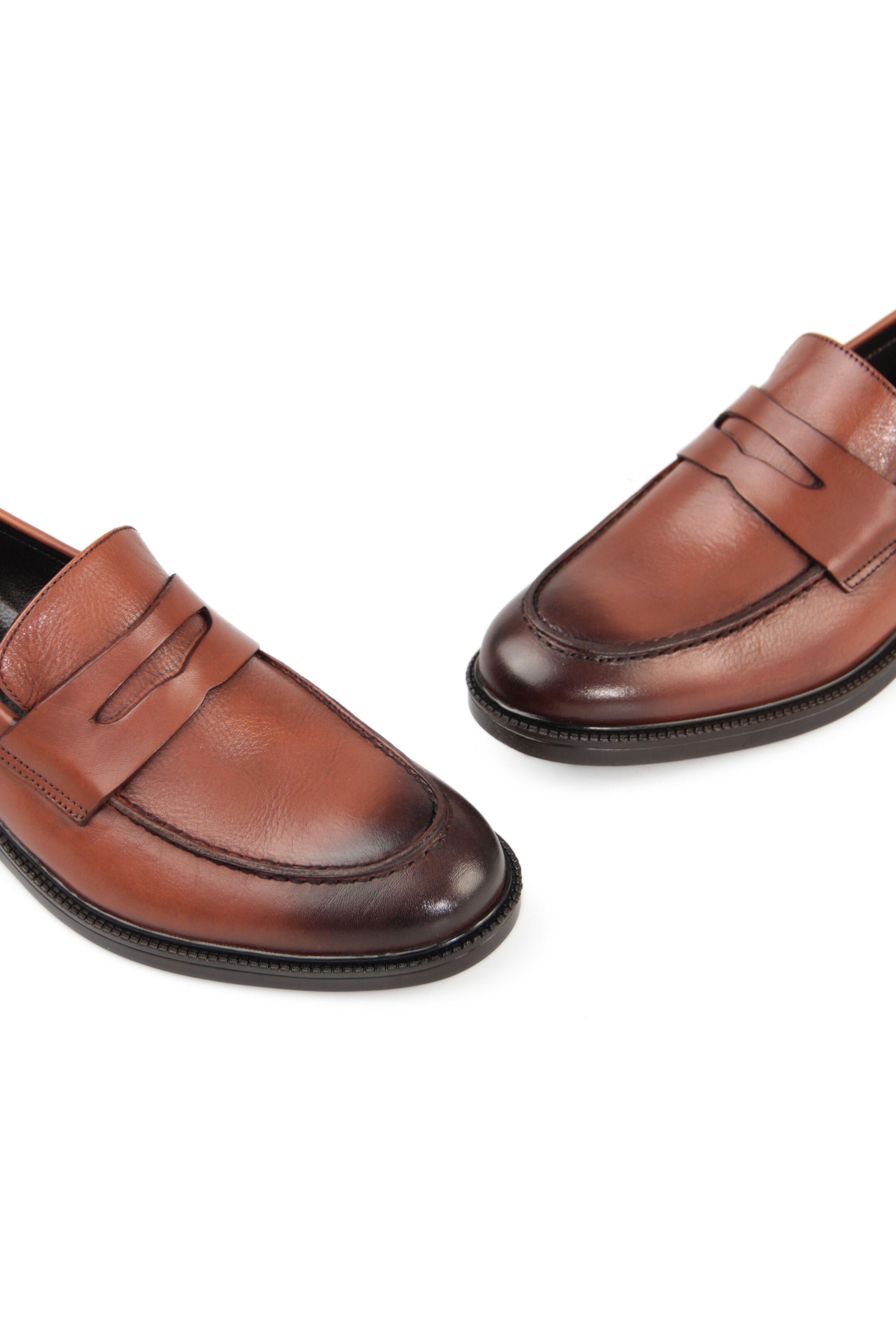 Hakiki Deri Bantlı Kalın Taban Klasik Loafer Ayakkabı Duravole