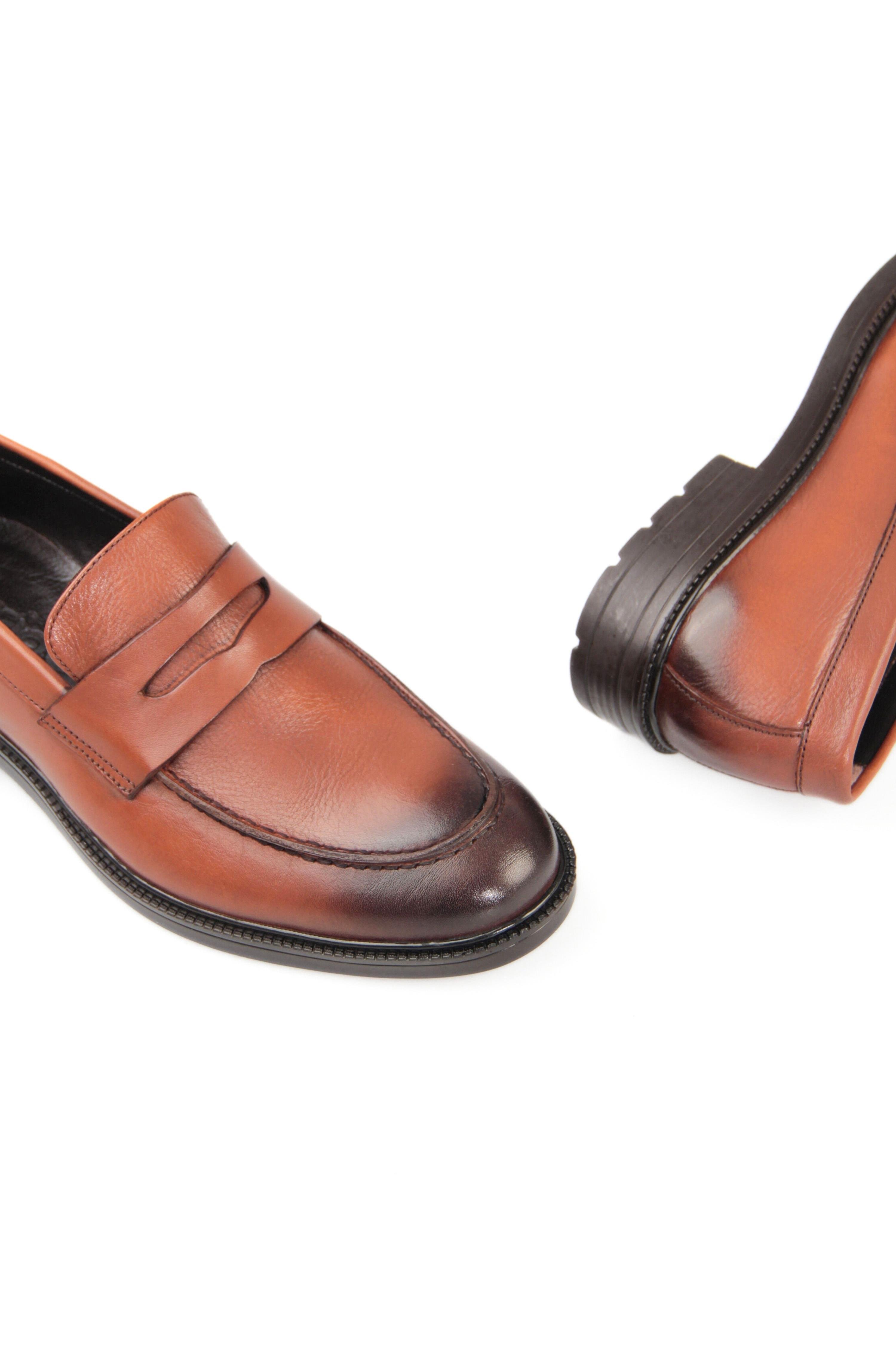 Hakiki Deri Bantlı Kalın Taban Klasik Loafer Ayakkabı Duravole