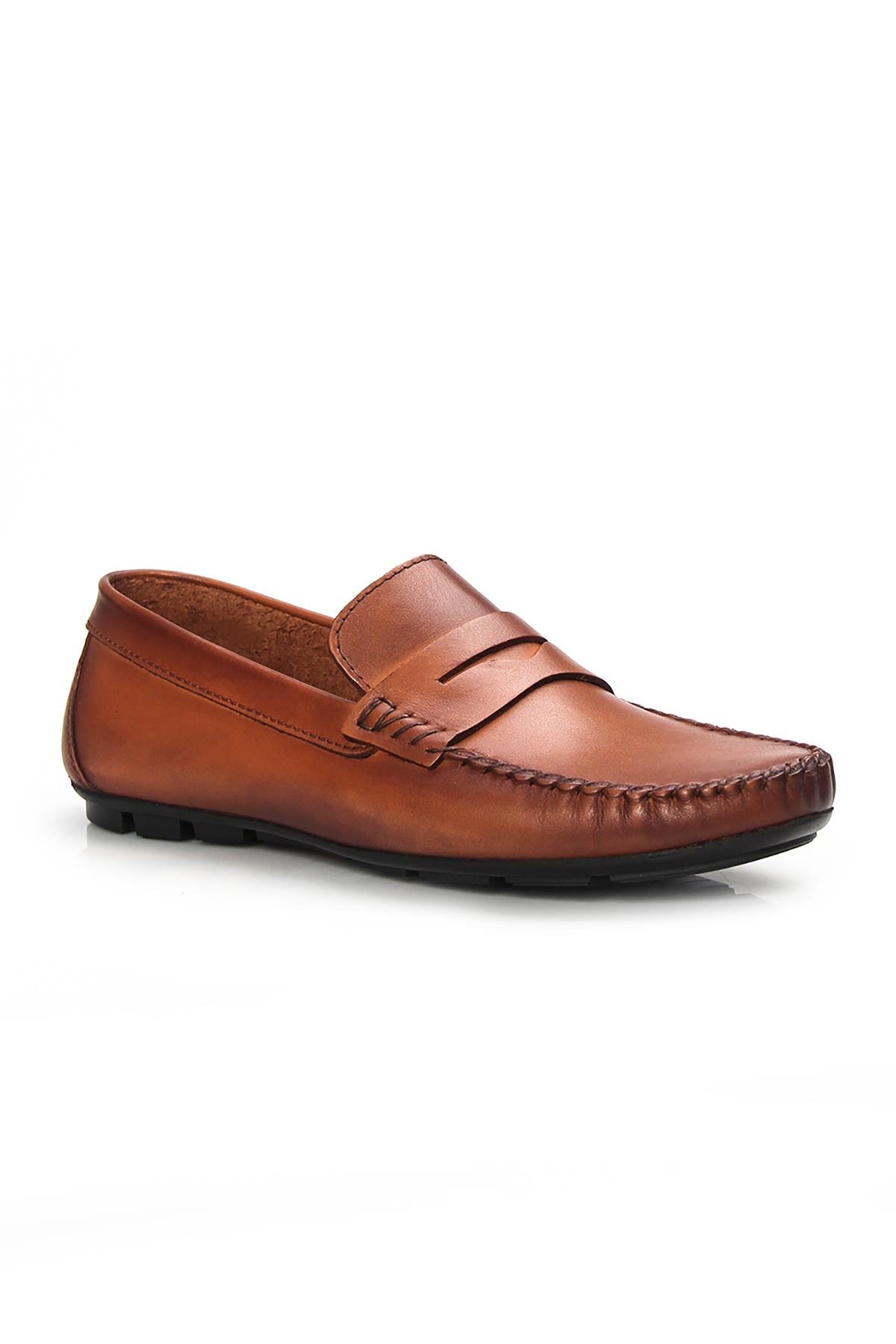 Hakiki Deri Ekek Taba Günlük Loafer Ayakkabı