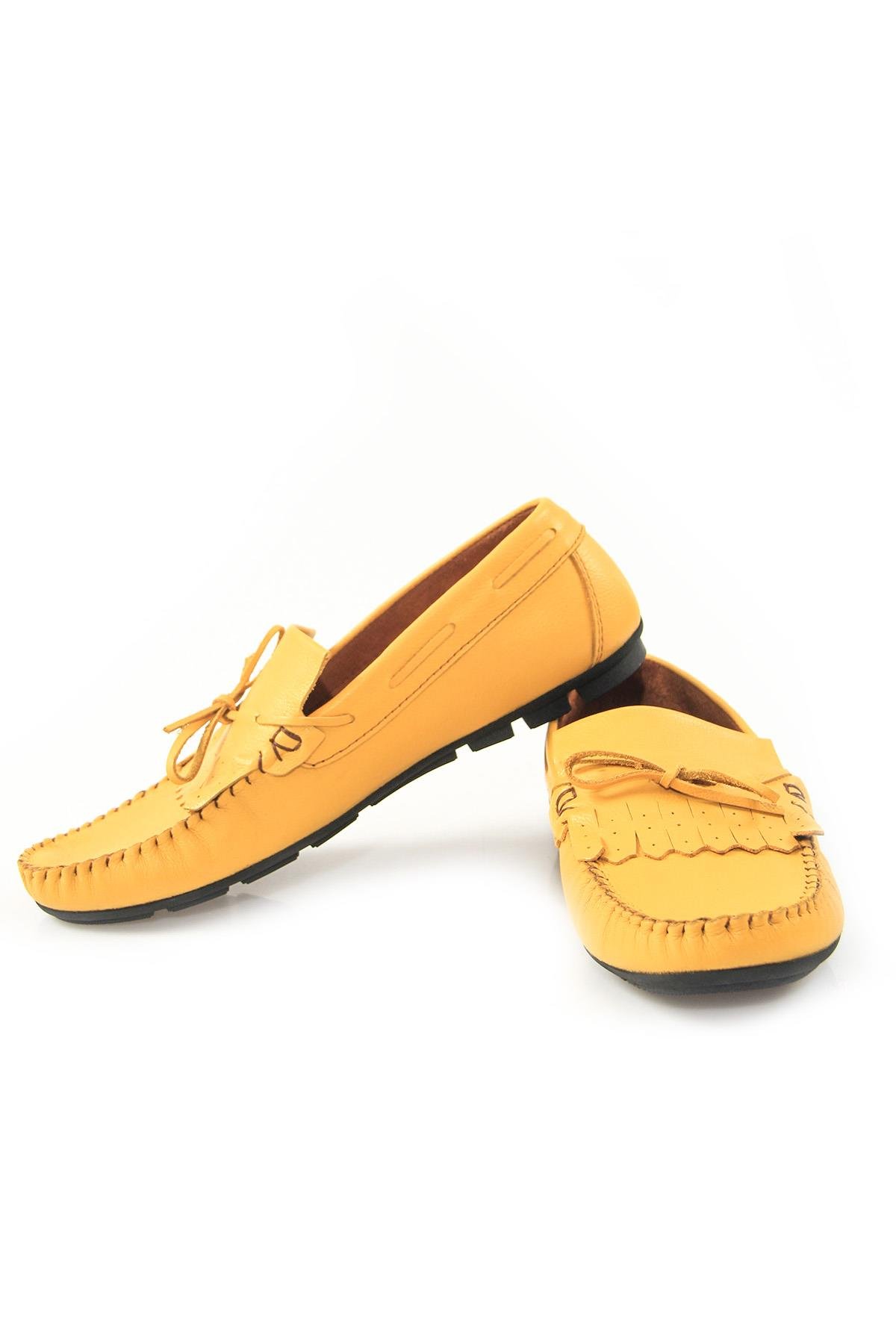 Hakiki Deri Erkek Sarı Günlük Loafer Ayakkabı