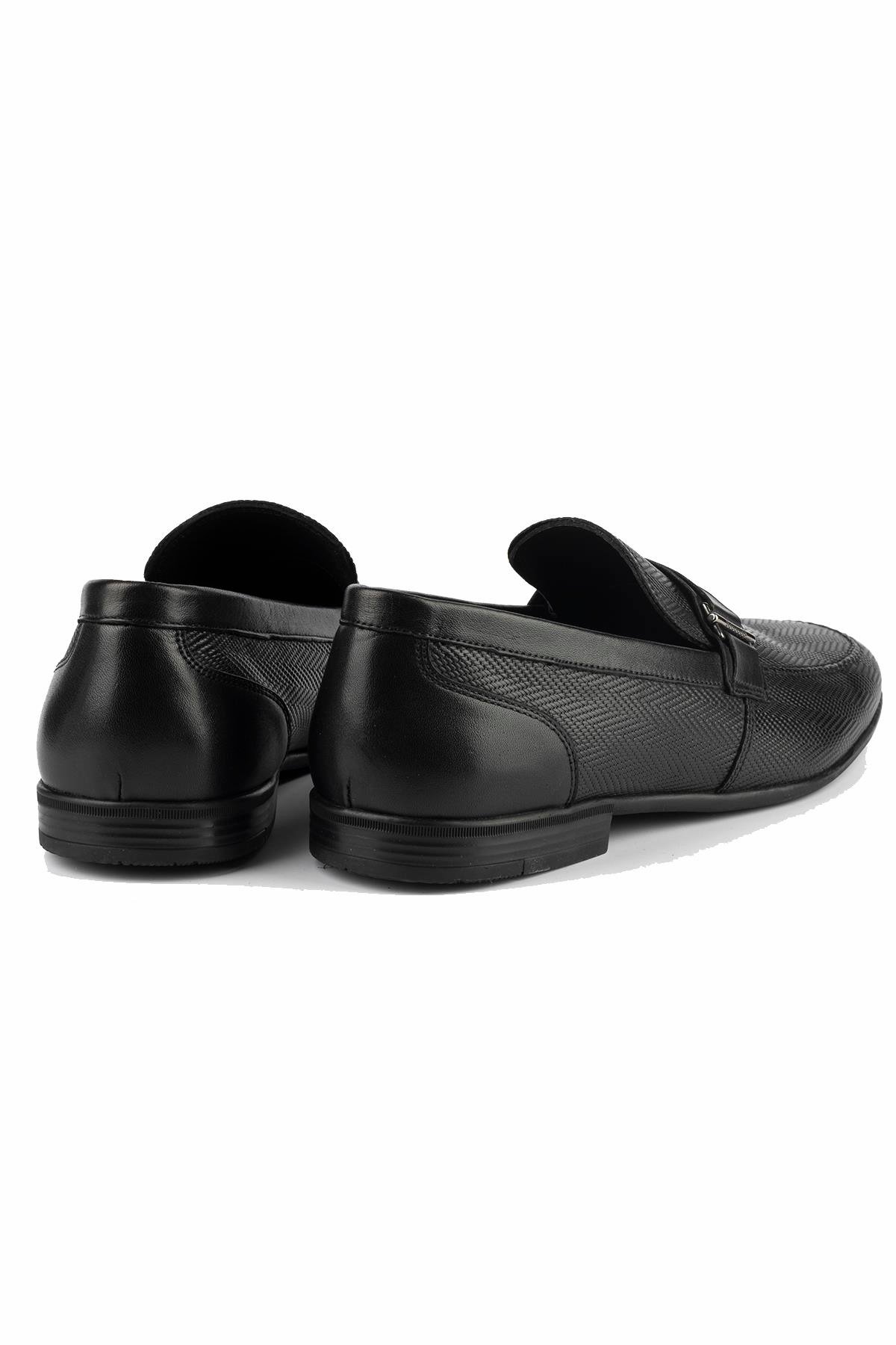 Hakiki Deri Erkek Siyah Günlük Loafer Ayakkabı