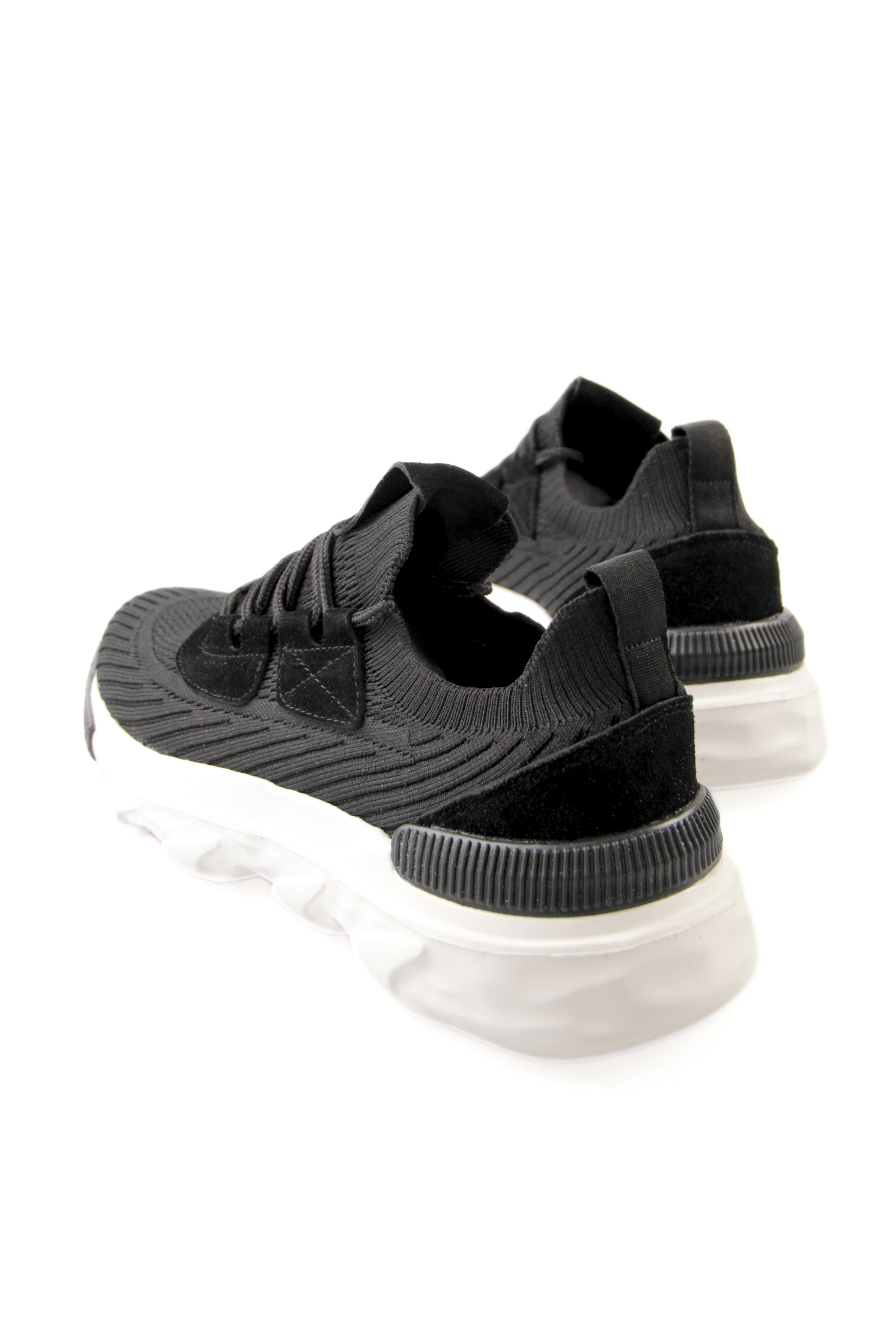 Triko Erkek Bağcıklı Siyah Sneaker Ayakkabı Robert