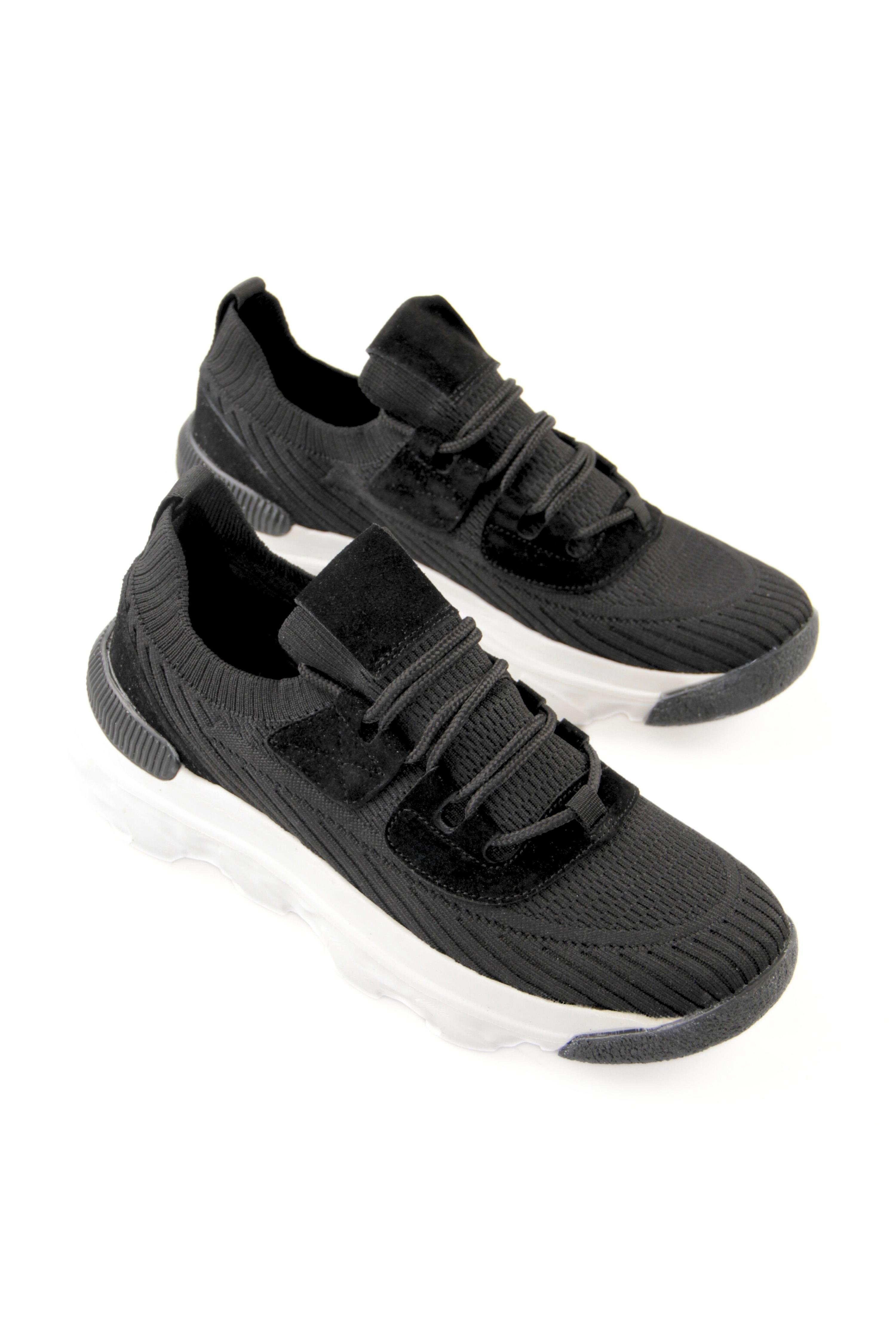 Triko Erkek Bağcıklı Siyah Sneaker Ayakkabı Robert
