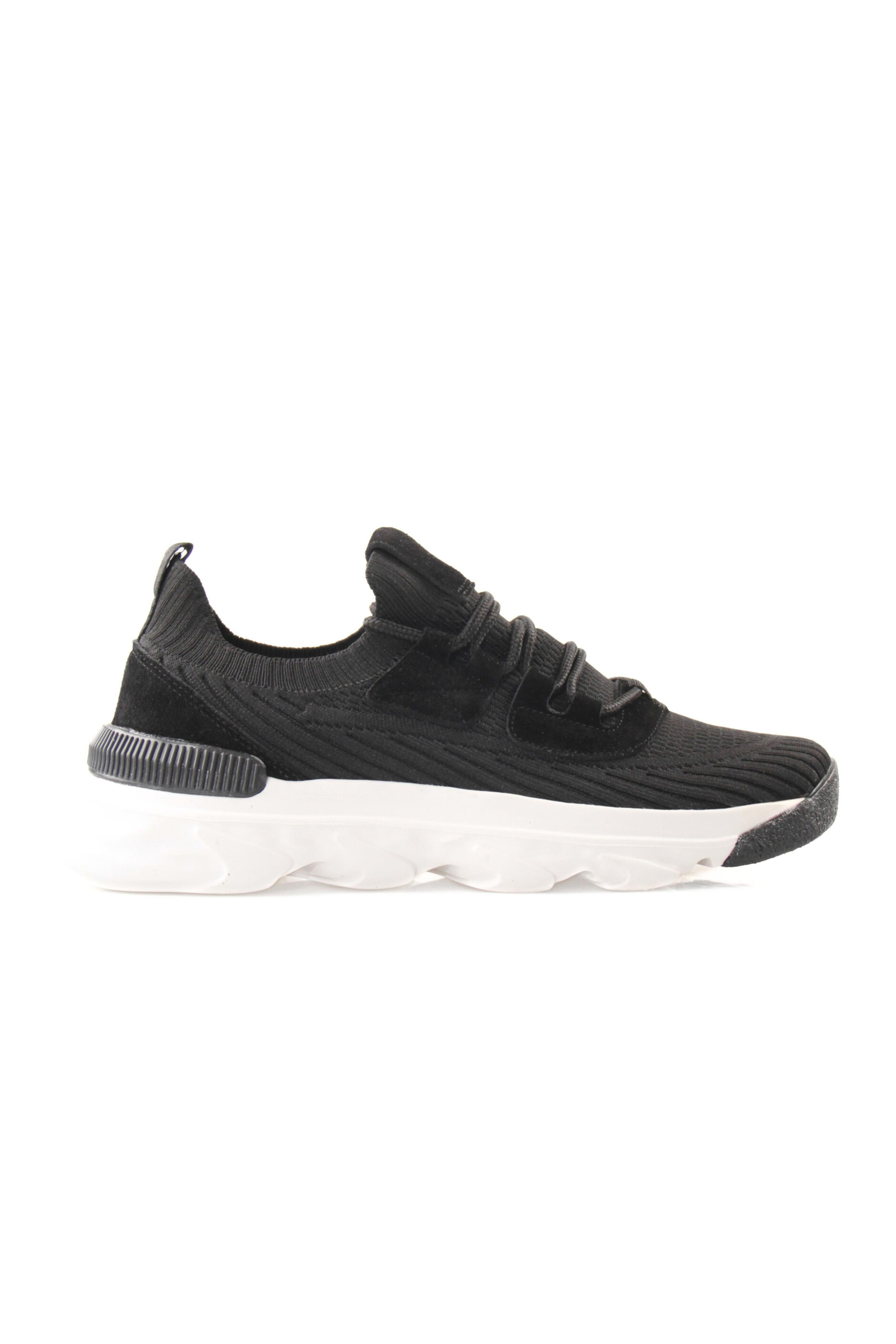 Triko Erkek Bağcıklı Siyah Sneaker Ayakkabı Robert