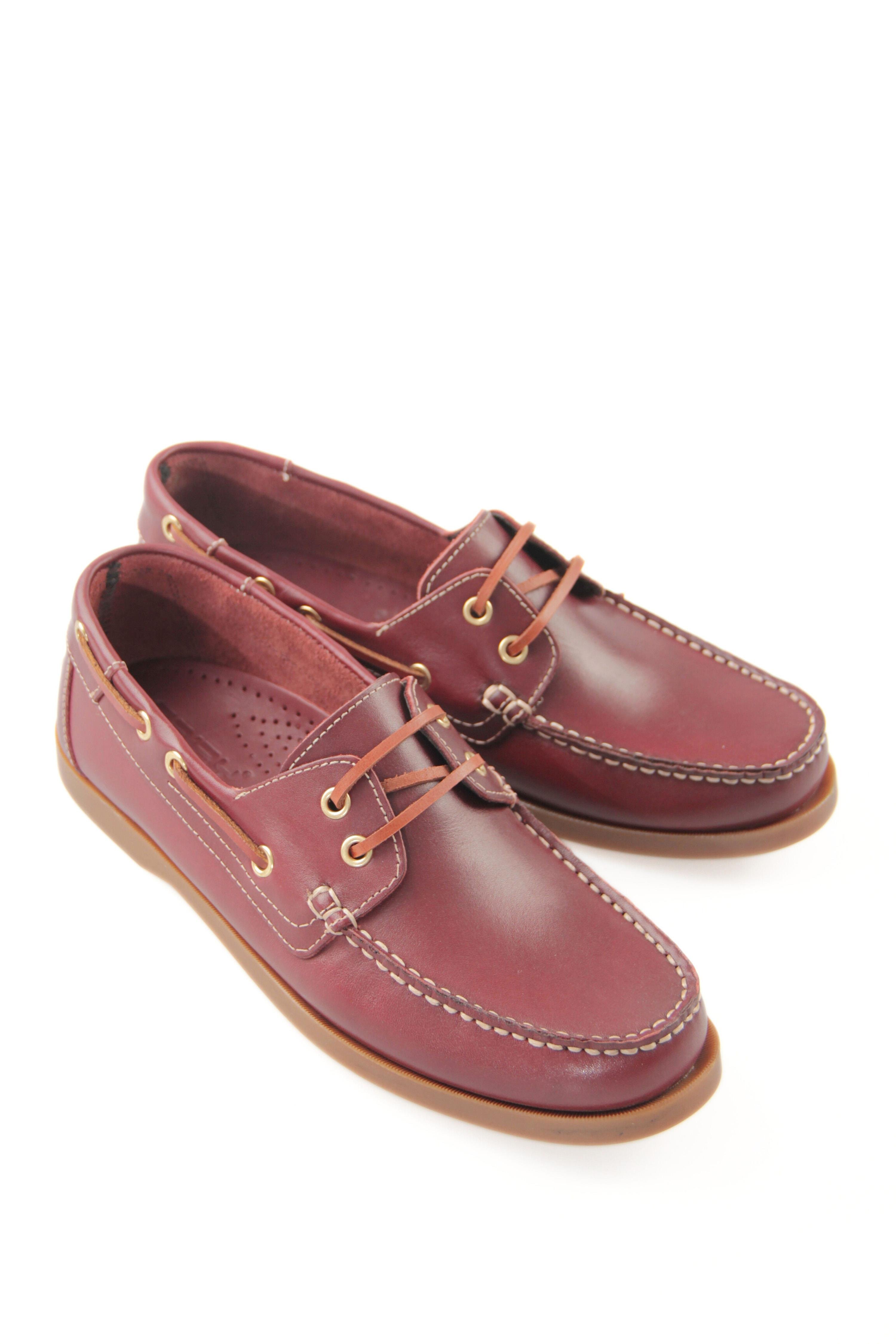 Tripy Hakiki Deri Erkek Bağcıklı Bordo Loafer Ayakkabı Jack