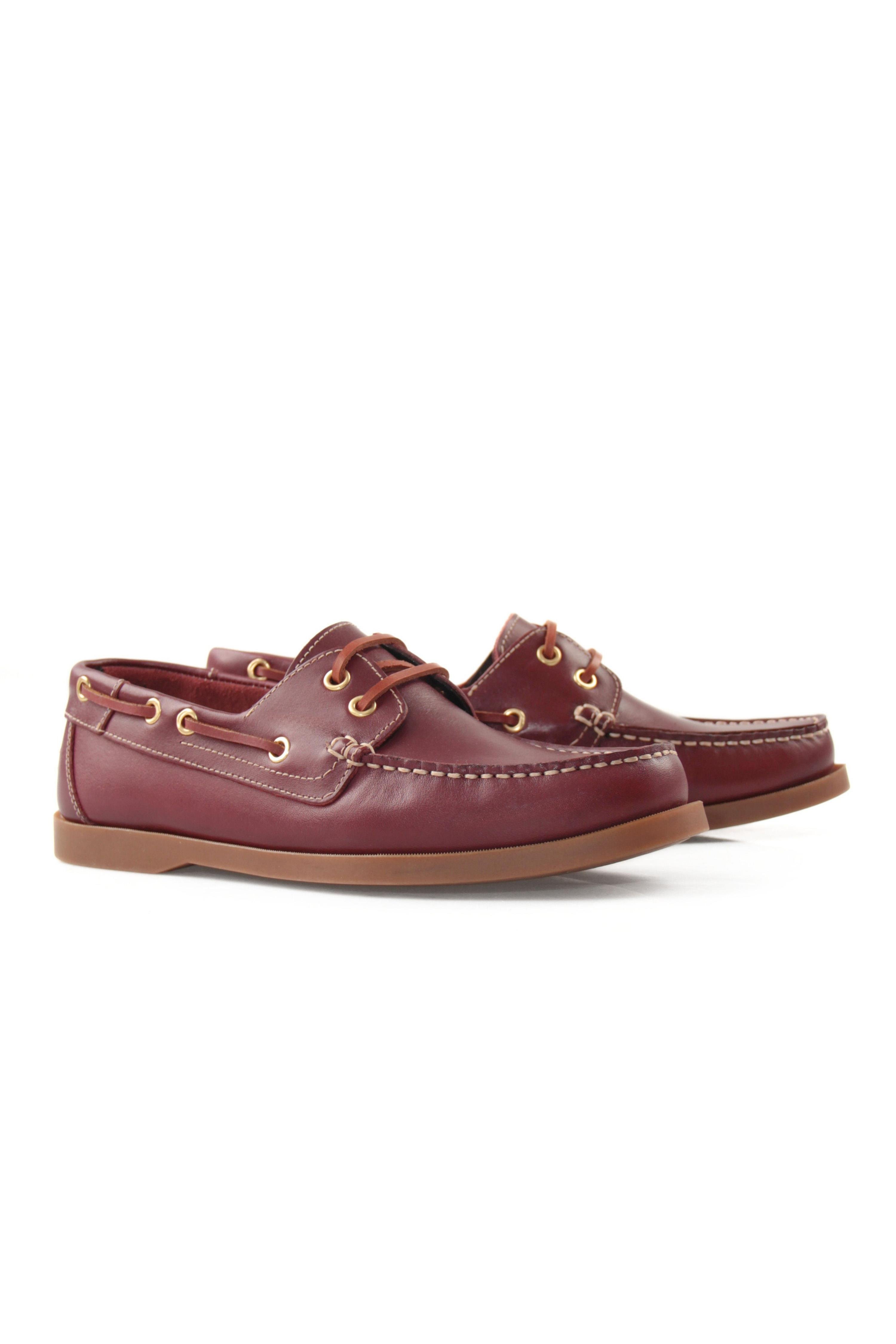 Tripy Hakiki Deri Erkek Bağcıklı Bordo Loafer Ayakkabı Jack