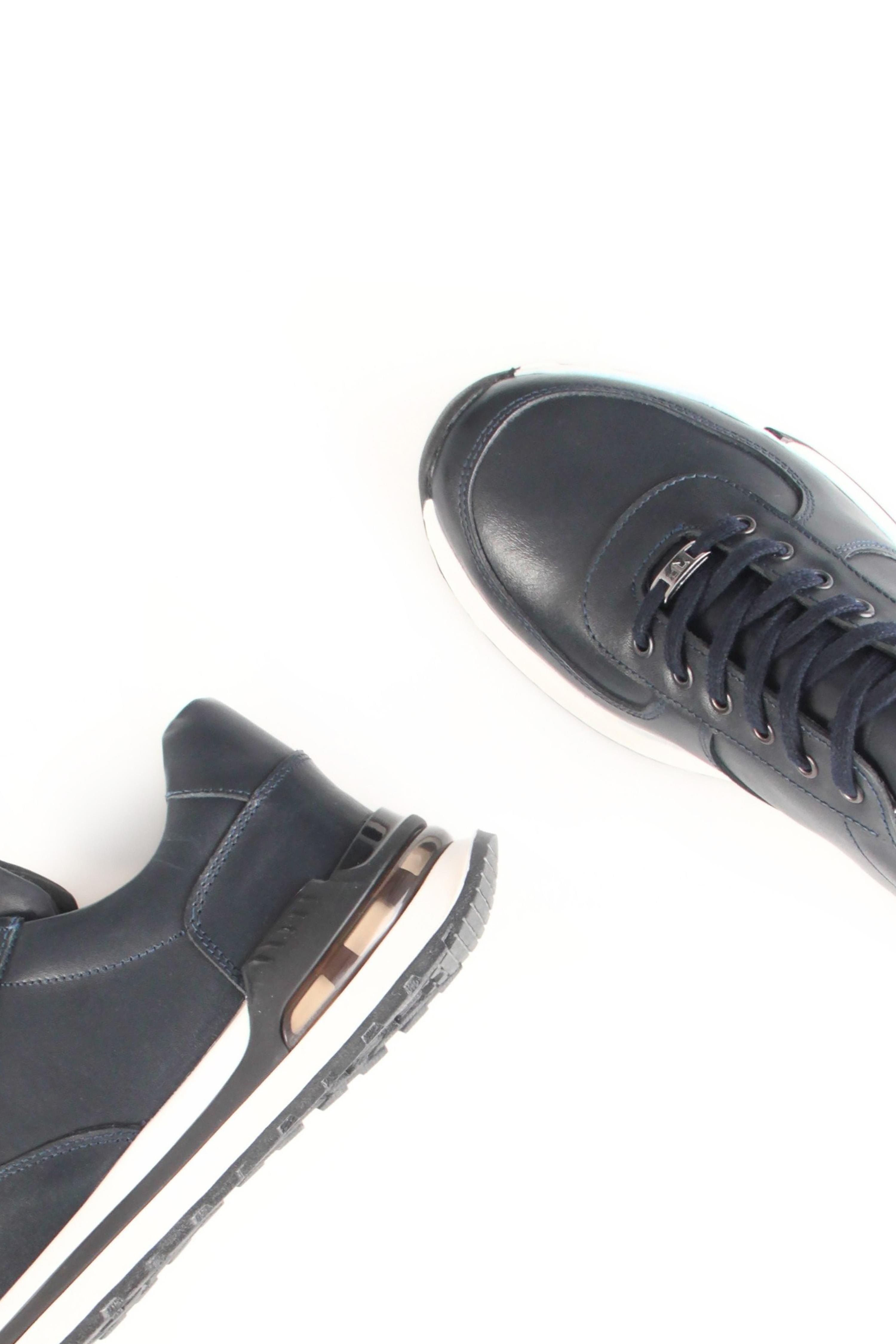 Tripy Hakiki Deri Erkek Bağcıklı Füme Sneaker Dean