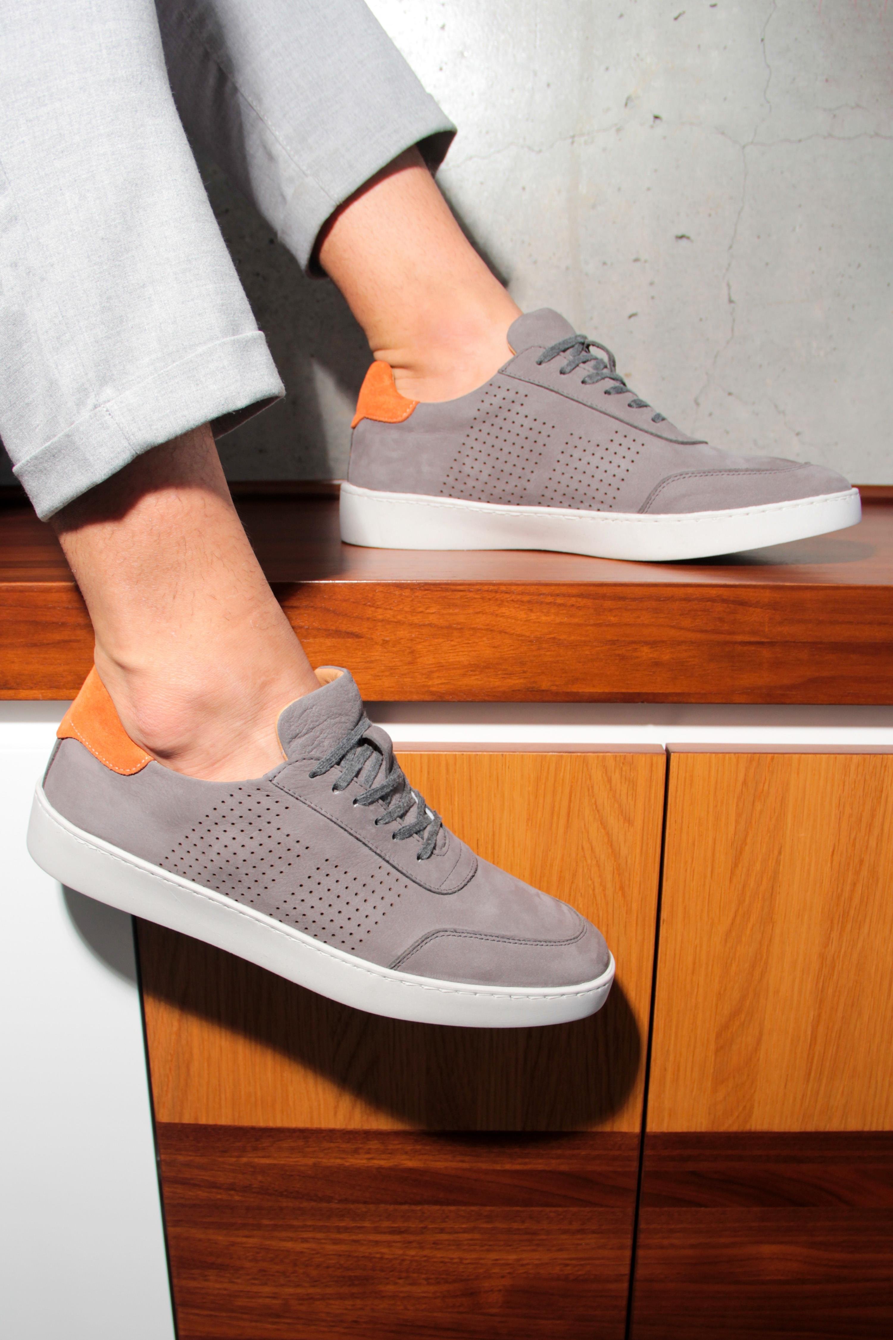 Tripy Hakiki Deri Erkek Bağcıklı Gri Sneaker Ayakkabı Arira