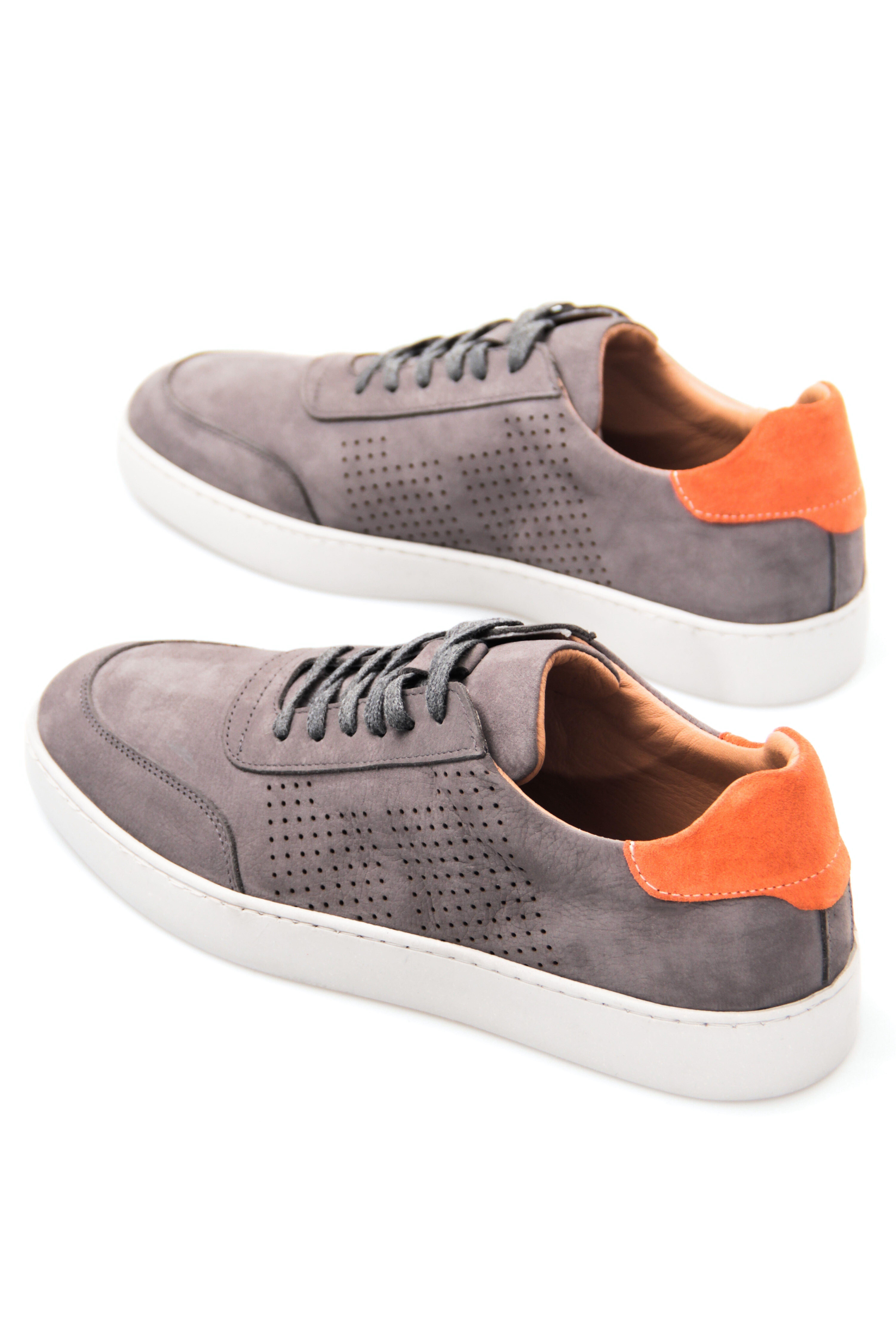 Tripy Hakiki Deri Erkek Bağcıklı Gri Sneaker Ayakkabı Arira