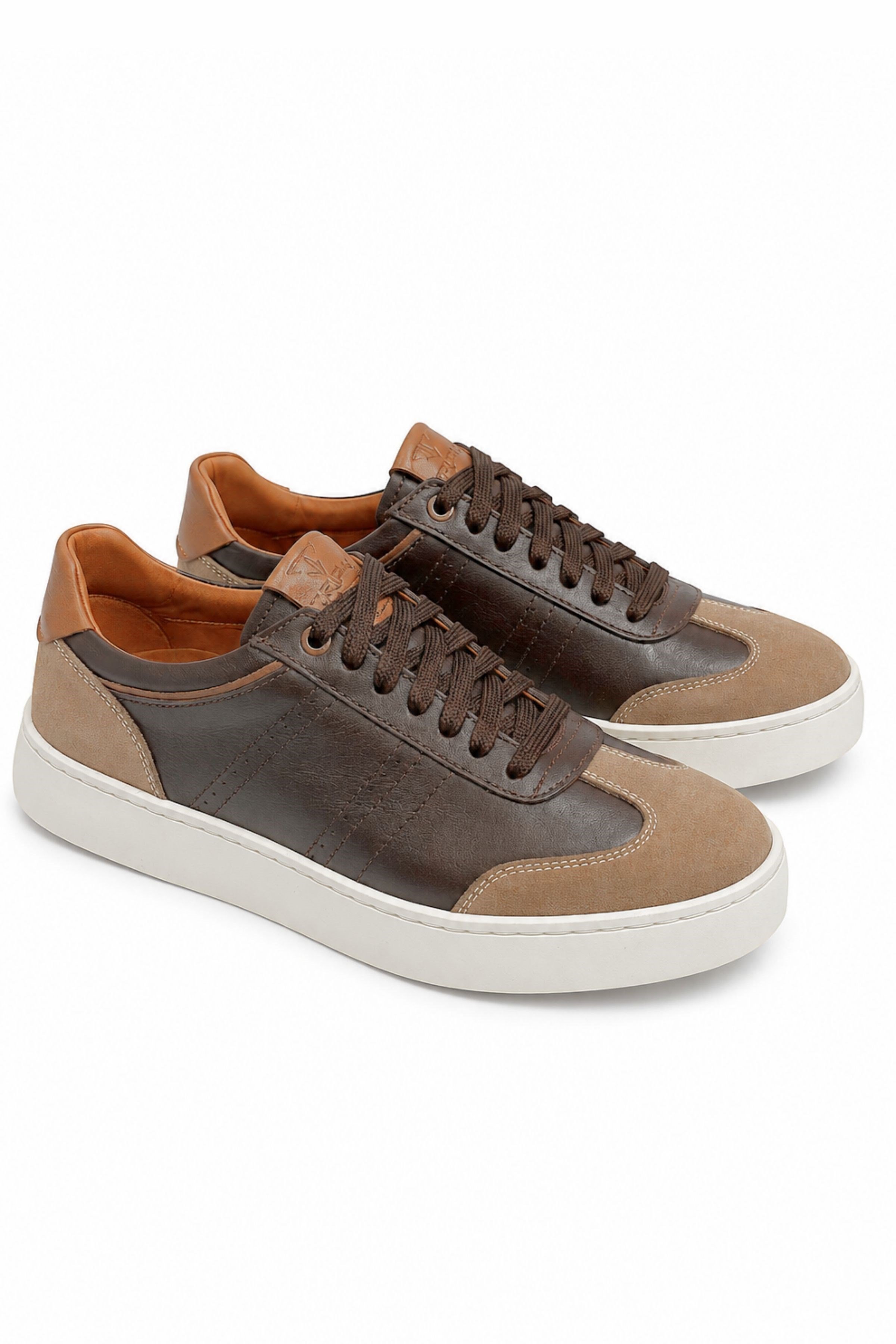 Tripy Hakiki Deri Erkek Bağcıklı Kahve Sneaker Ayakkabı Stew