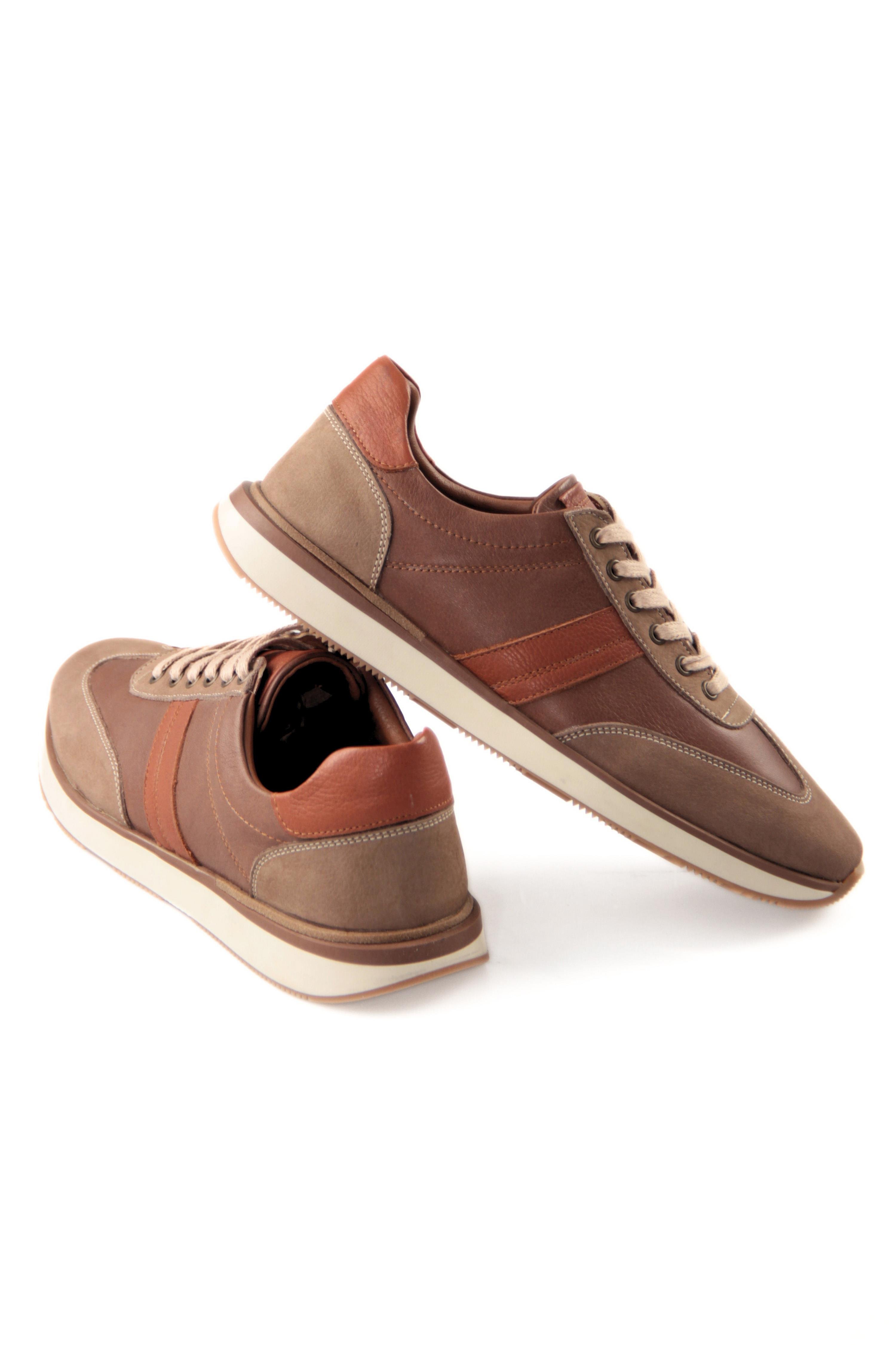 Tripy Hakiki Deri Erkek Bağcıklı Kahverengi Sneaker Luke