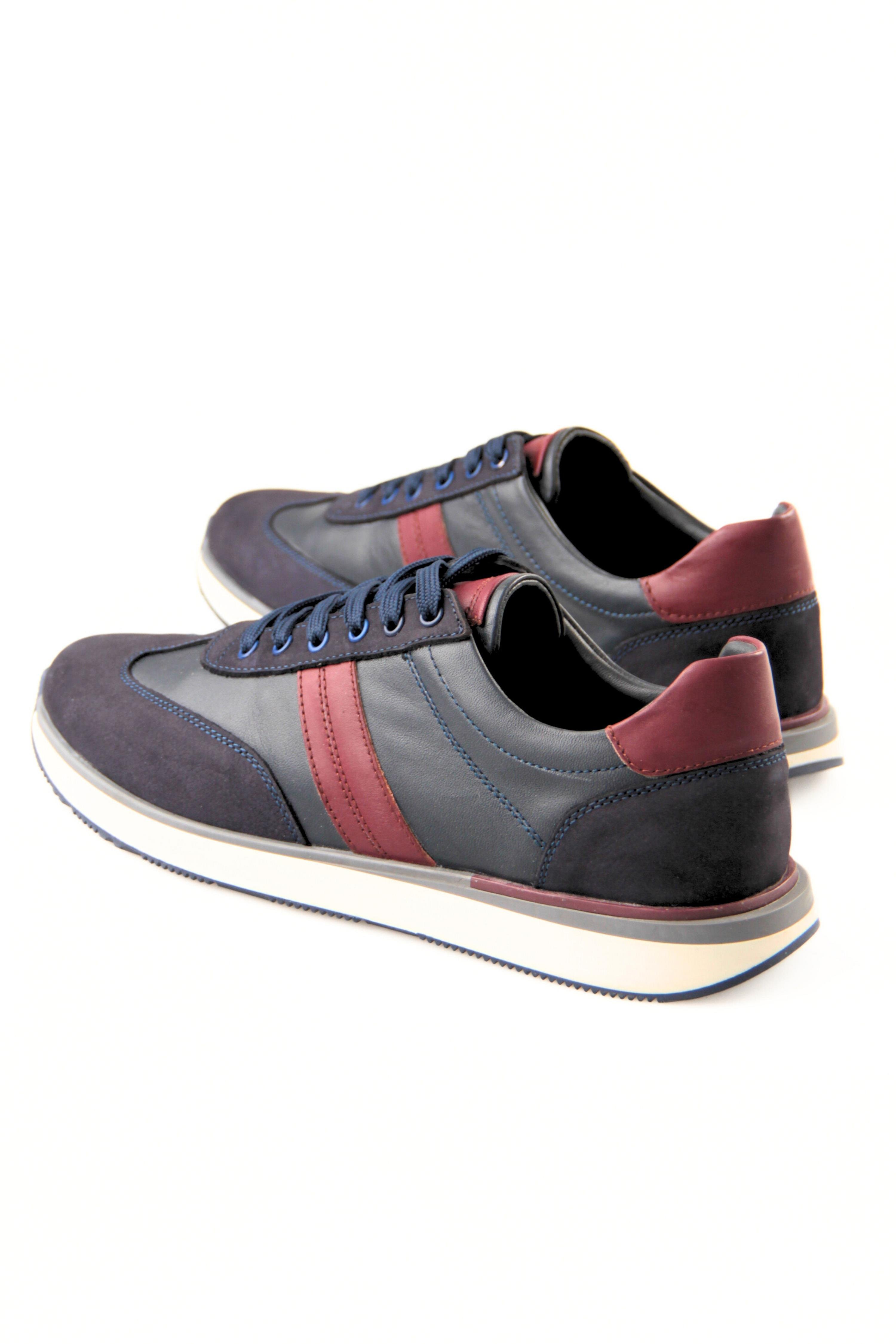 Tripy Hakiki Deri Erkek Bağcıklı Lacivert Sneaker Luke