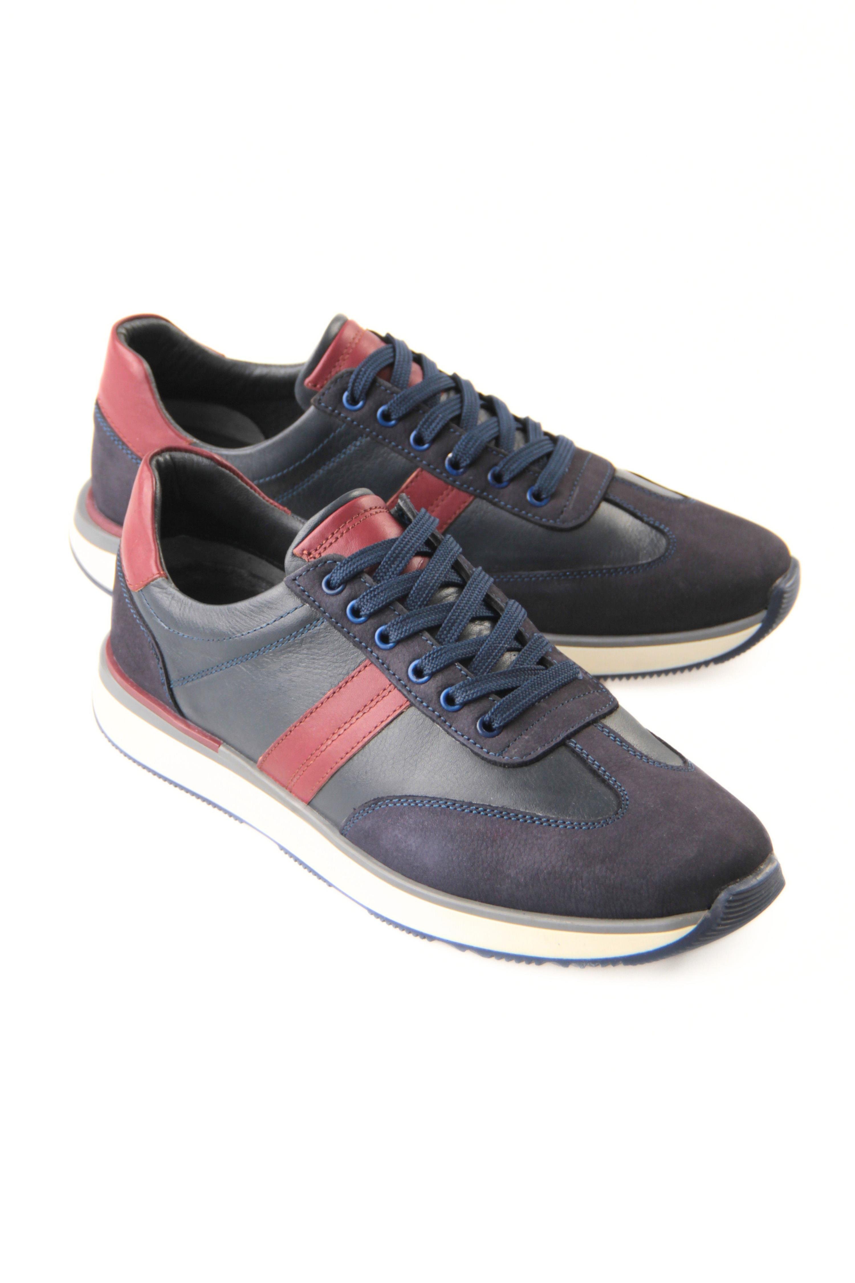 Tripy Hakiki Deri Erkek Bağcıklı Lacivert Sneaker Luke