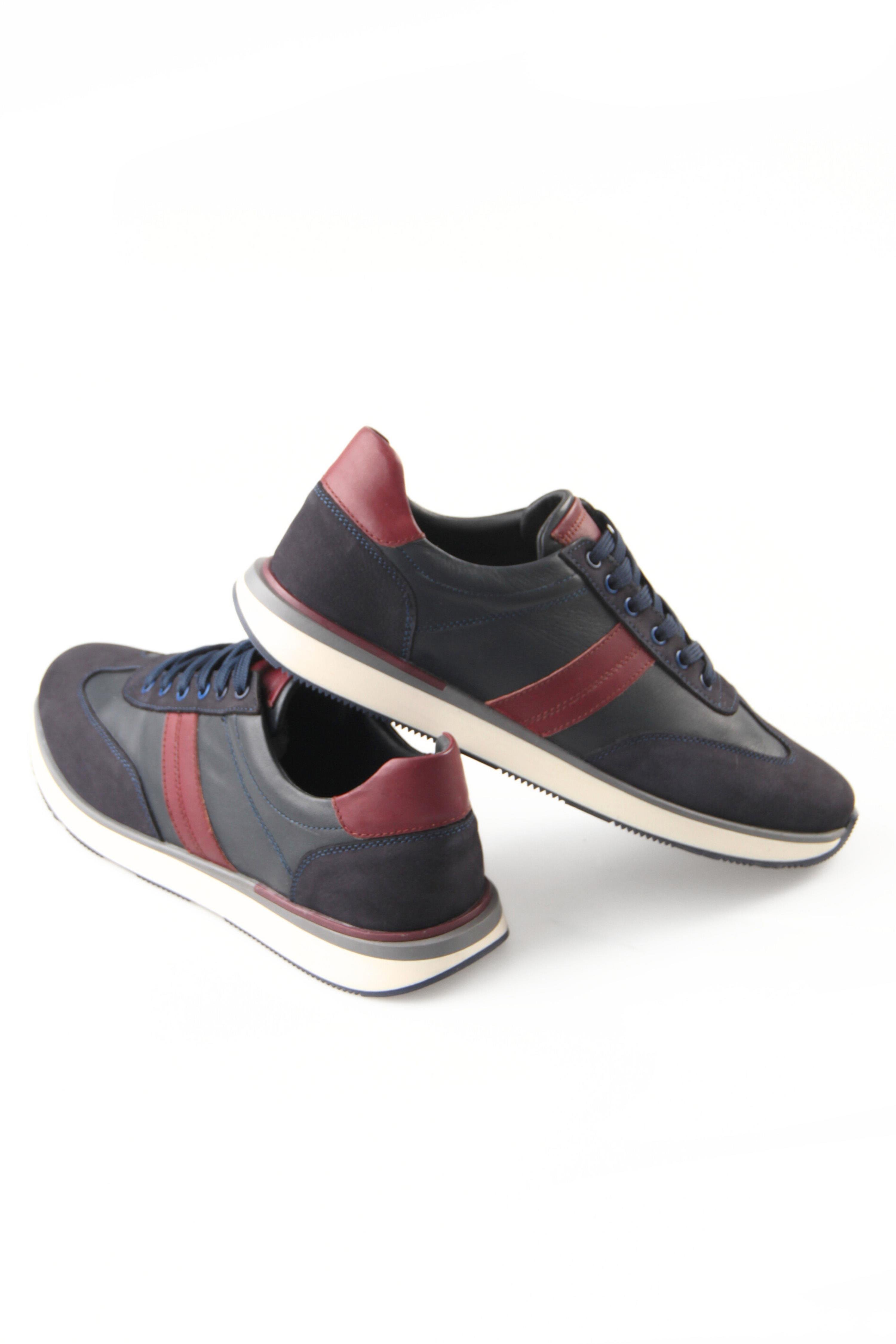 Tripy Hakiki Deri Erkek Bağcıklı Lacivert Sneaker Luke