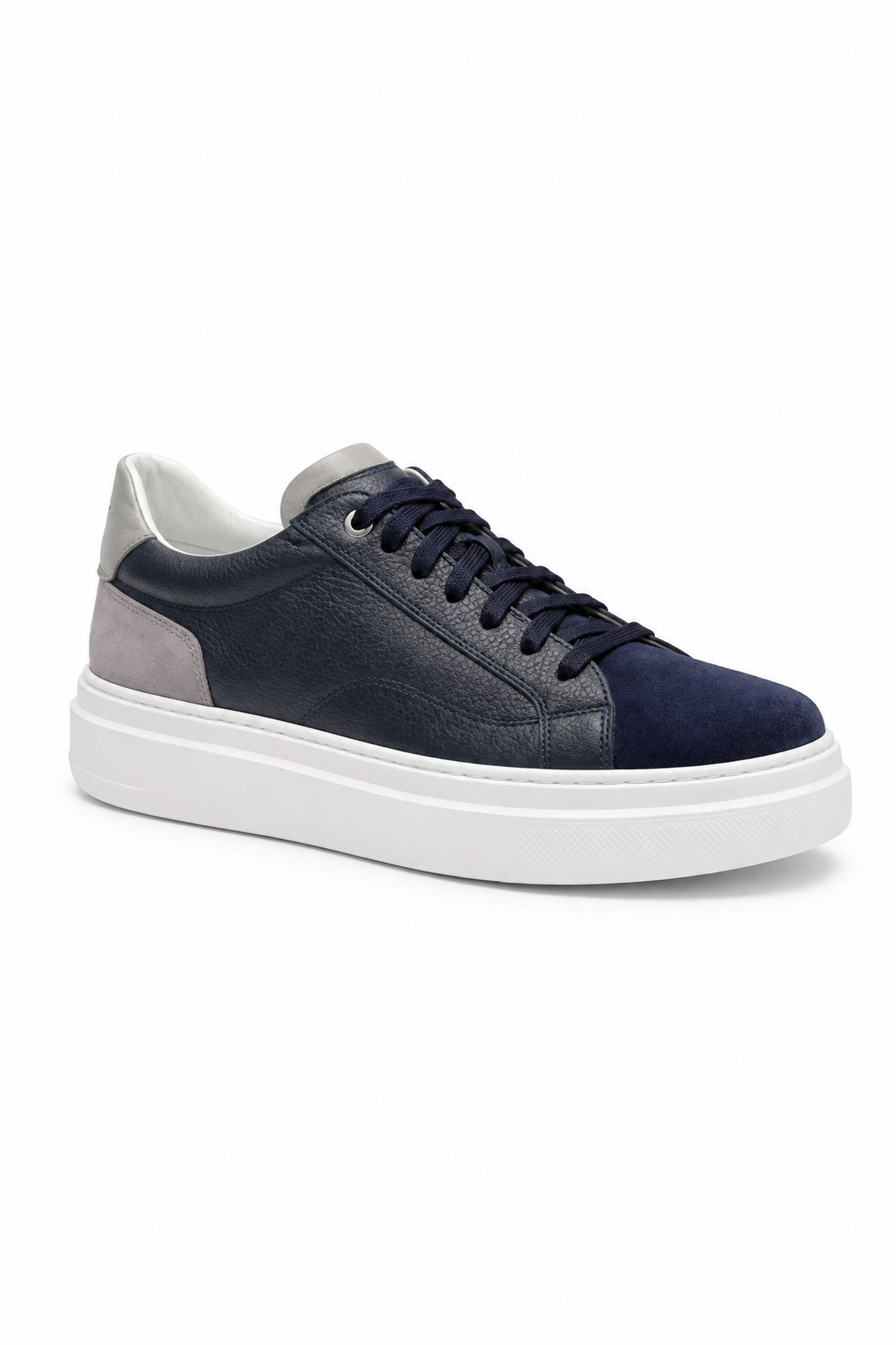 Tripy Hakiki Deri Erkek Bağcıklı Lacivert Sneaker Ayakkabı Willy