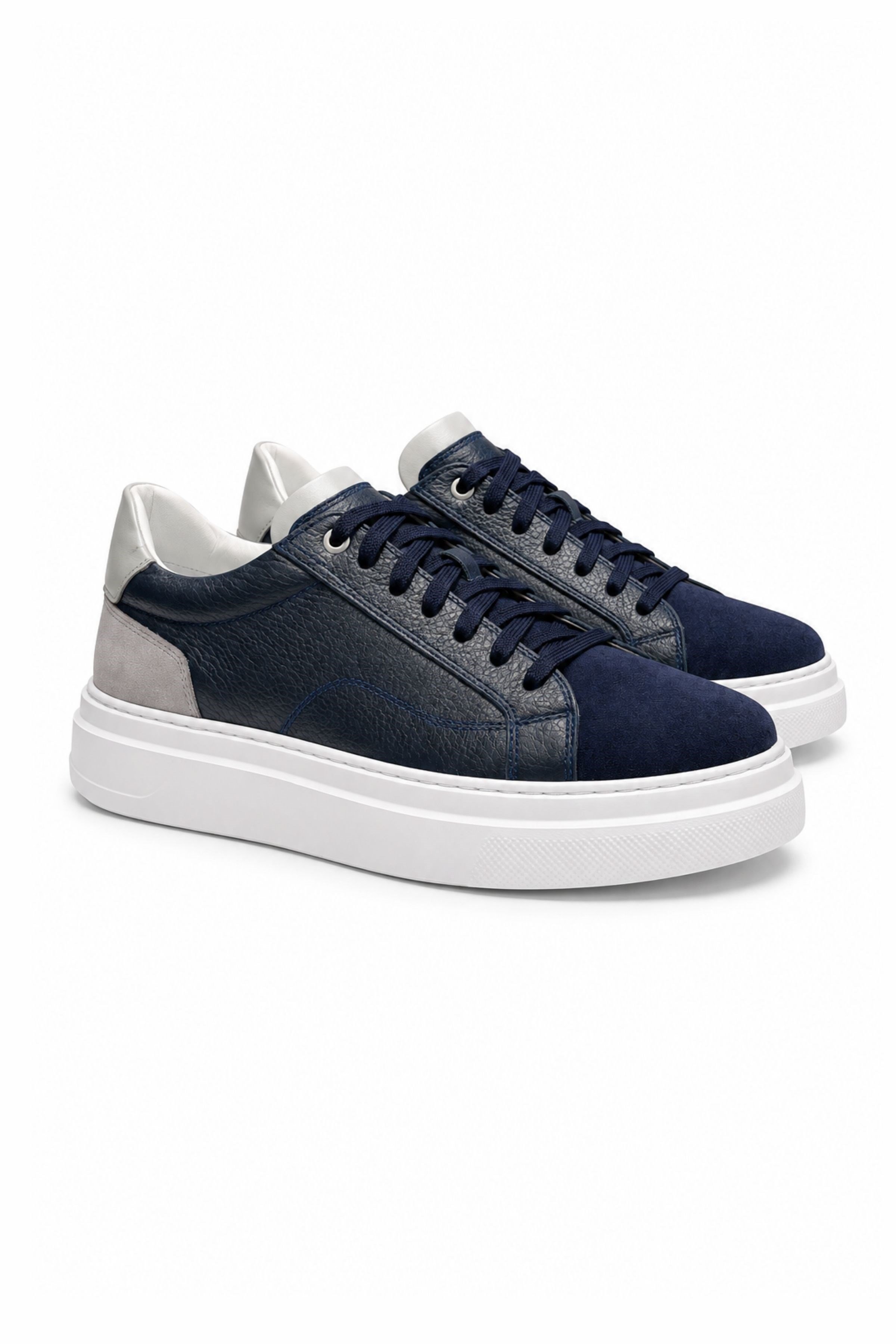Tripy Hakiki Deri Erkek Bağcıklı Lacivert Sneaker Ayakkabı Willy