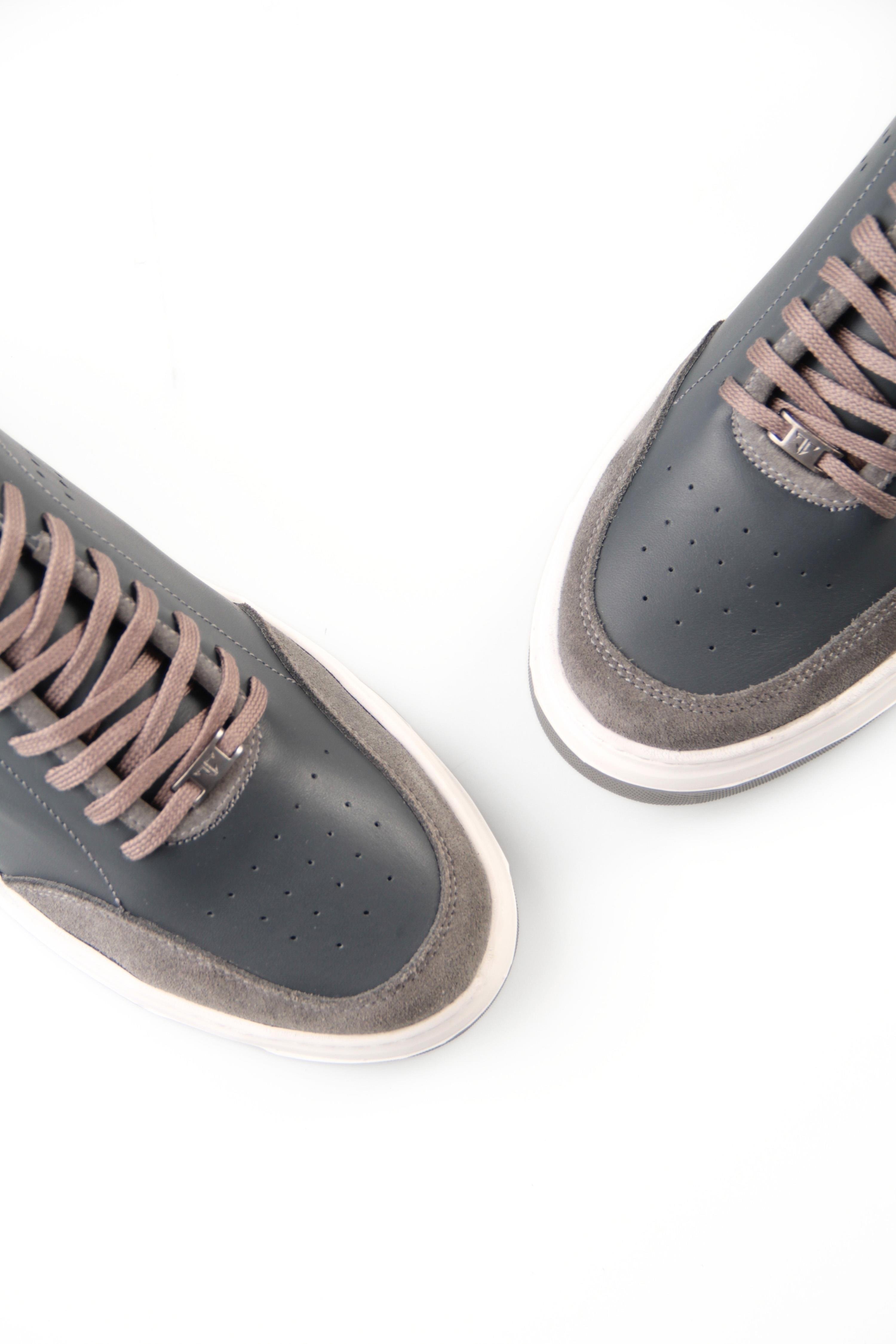Tripy Hakiki Deri Erkek Bağcıklı Mavi Sneaker Noah