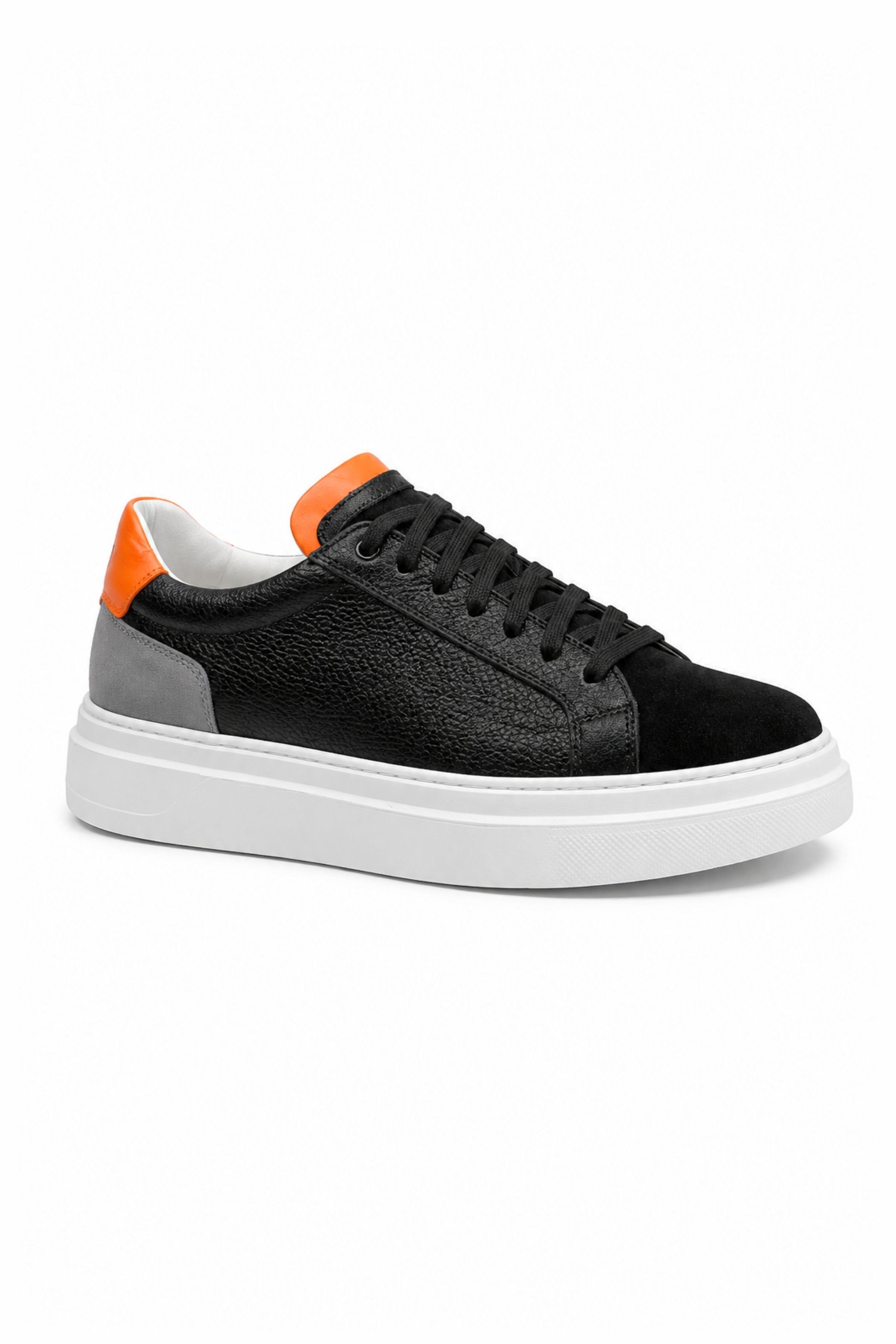 Tripy Hakiki Deri Erkek Bağcıklı Siyah Sneaker Ayakkabı Willy