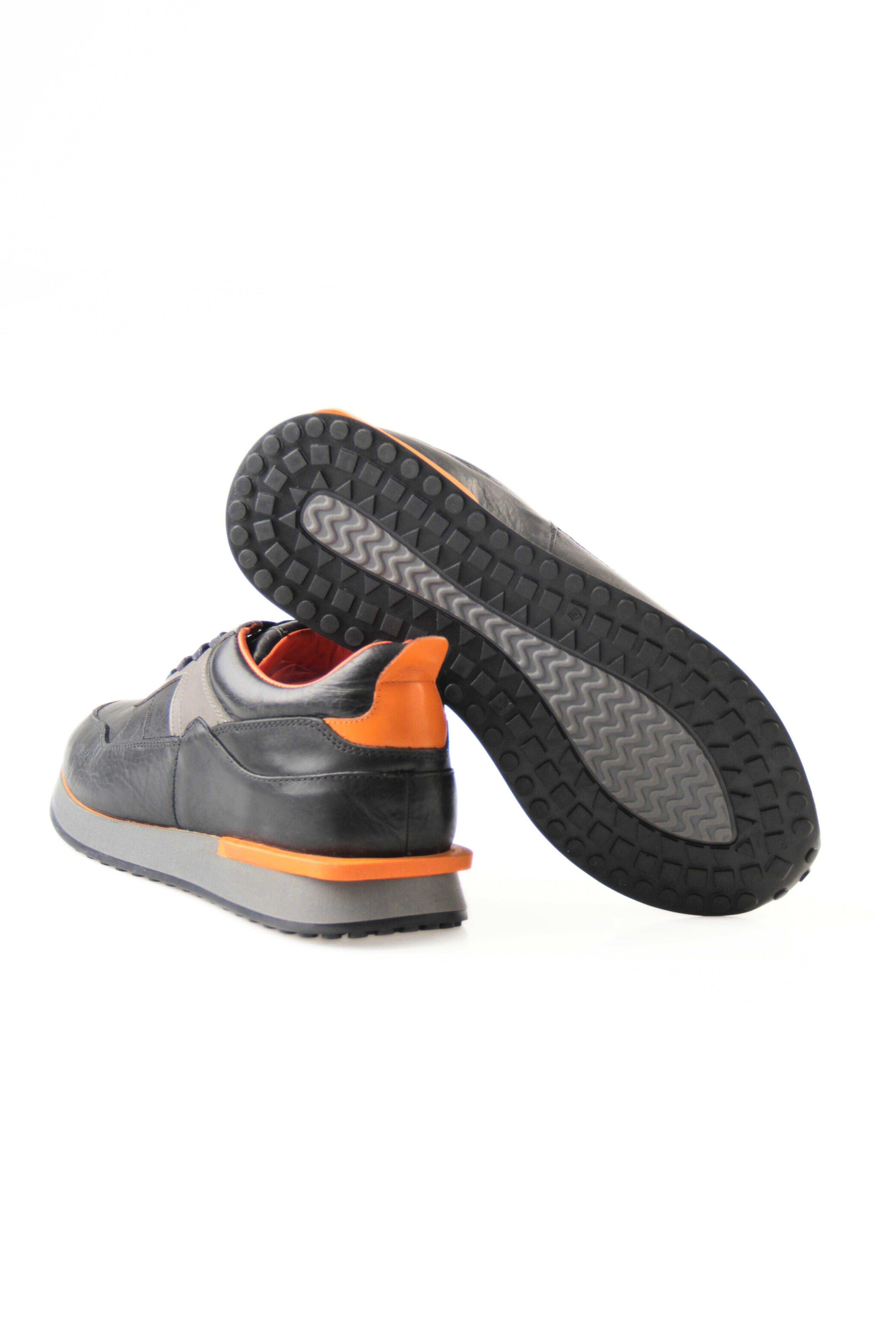 Tripy Hakiki Deri Erkek Bağcıklı Siyah Sneaker Drew