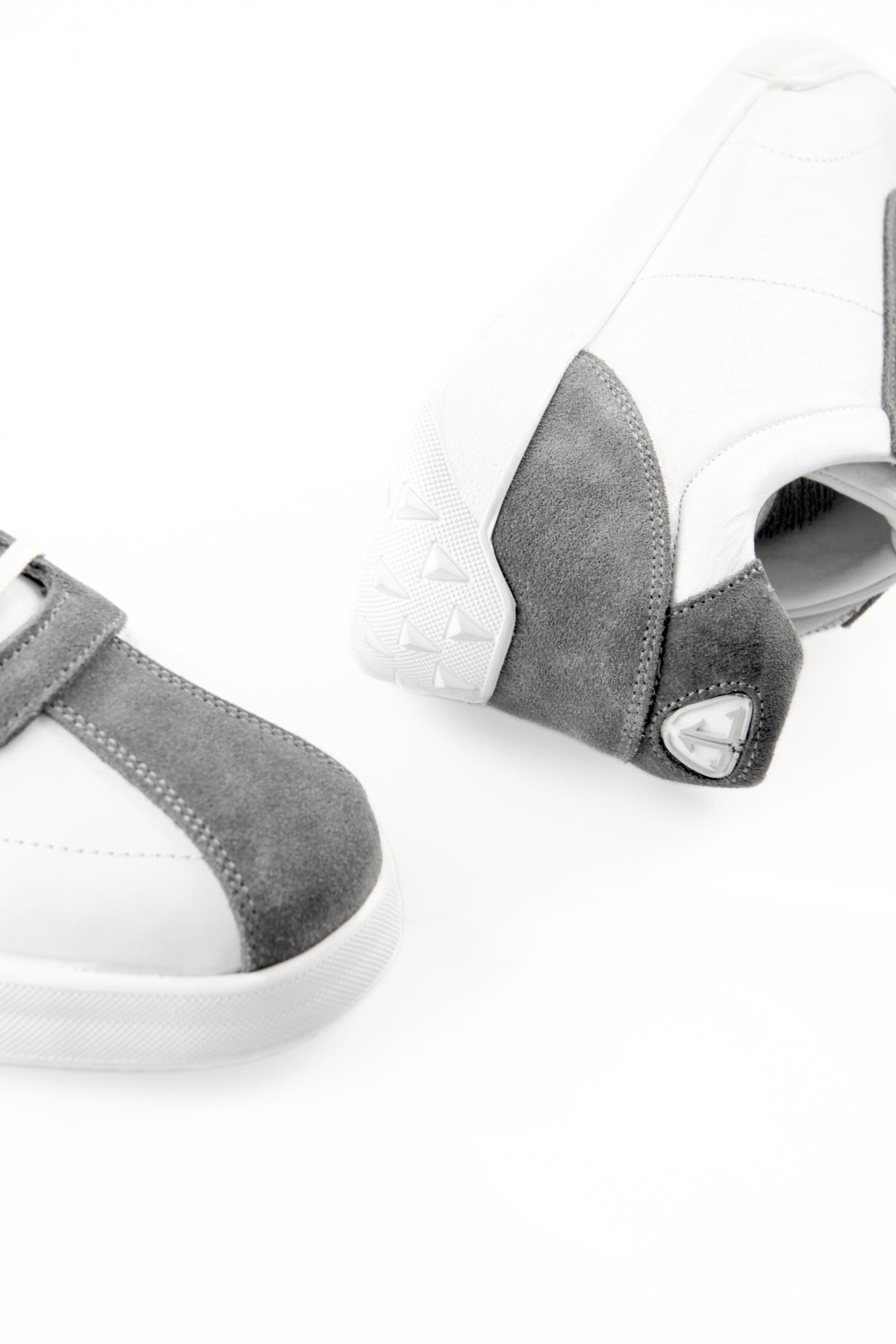 Tripy Hakiki Deri Erkek Bağcıklı Süet Detaylı Beyaz Sneaker James