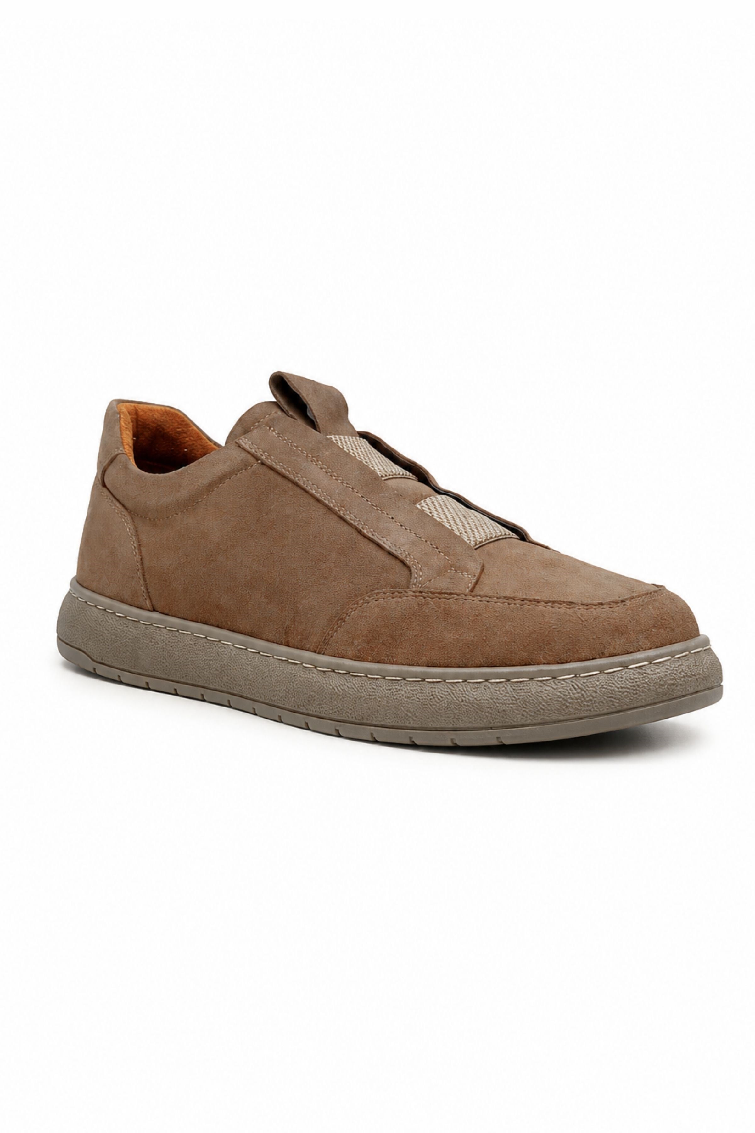 Tripy Hakiki Deri Erkek Lastikli Vizon Sneaker Ayakkabı Victor