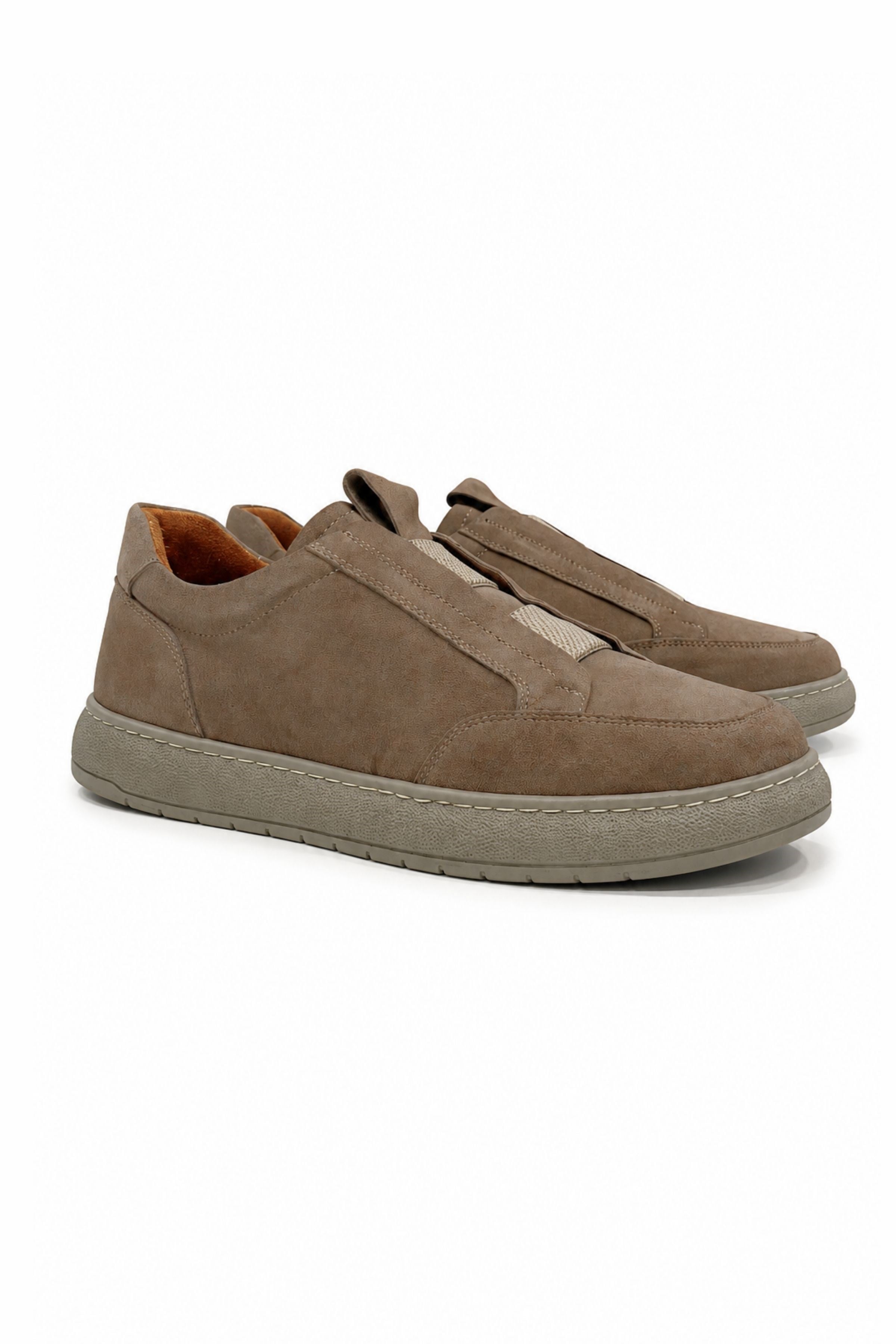 Tripy Hakiki Deri Erkek Lastikli Vizon Sneaker Ayakkabı Victor