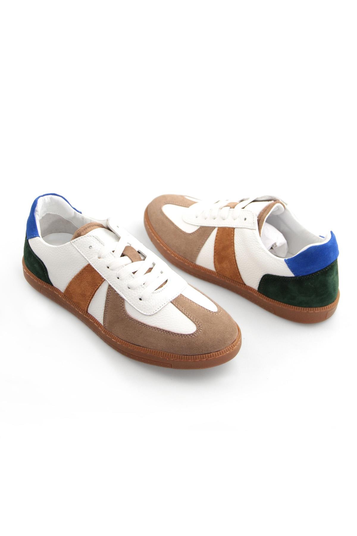 Tripy Hakiki Deri Erkek Renkli Bağcıklı Sneaker Ayakkabı Luther