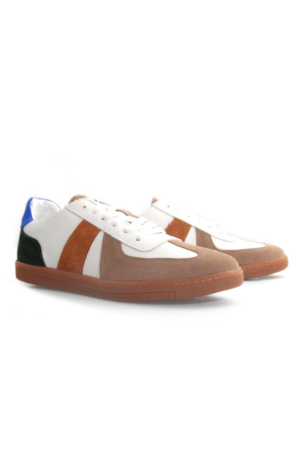 Tripy Hakiki Deri Erkek Renkli Bağcıklı Sneaker Ayakkabı Luther