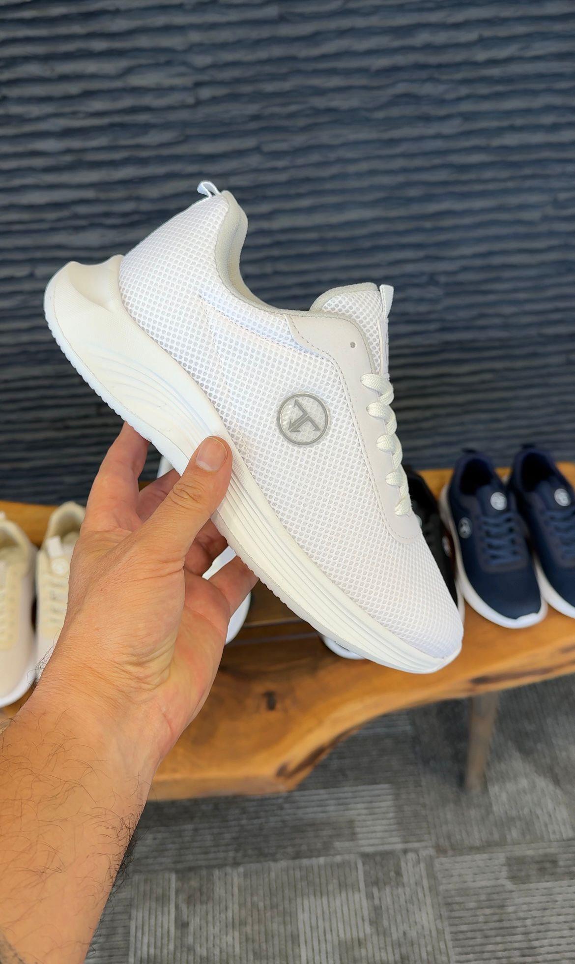 Tripy Streç Erkek Bağcıklı Beyaz Sneaker Spor Ayakkabı Woody
