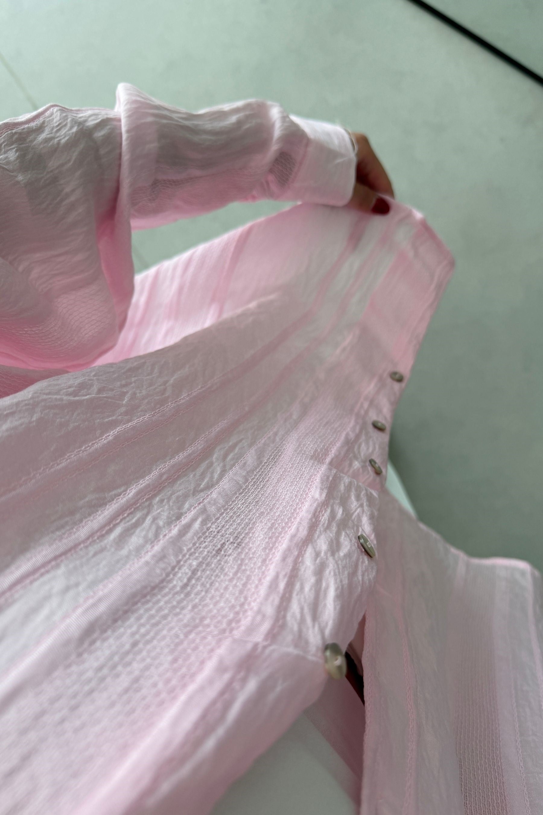 Bosy Pembe Dokulu Oversize Gömlek
