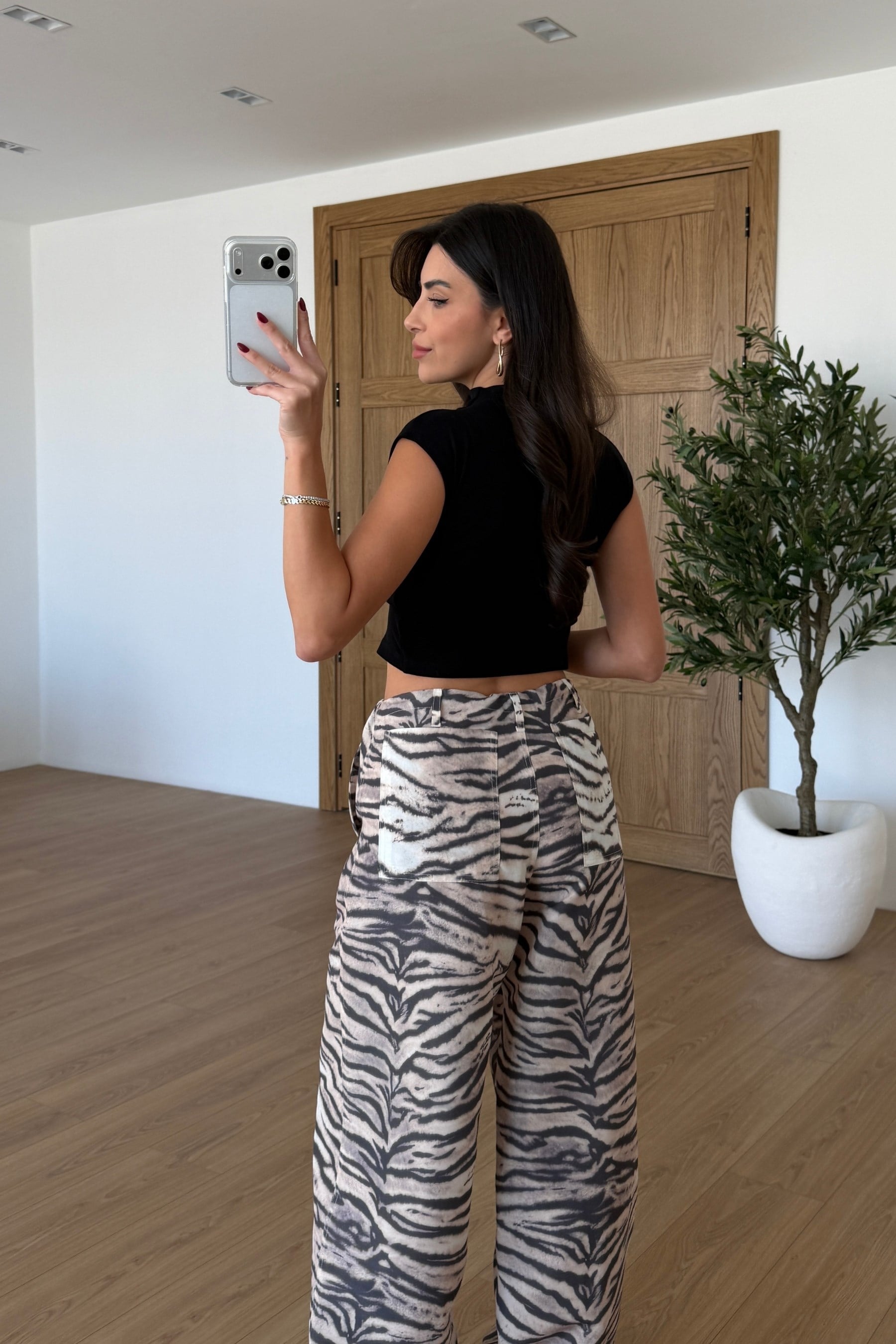 Firm Zebra Desenli Paraşüt Pantolon