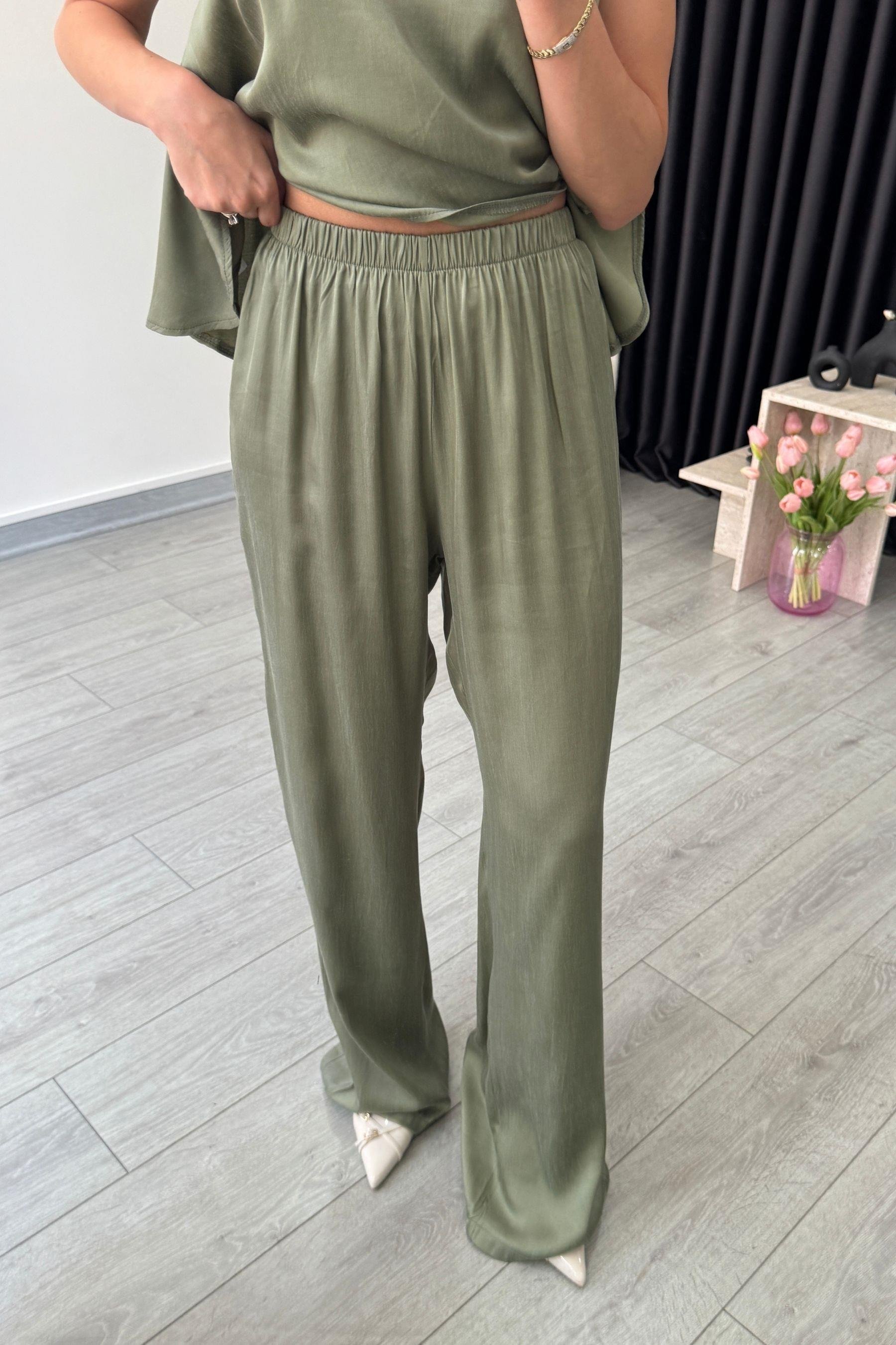 İsla Haki Premium Modal Bluz Pantolon Takım