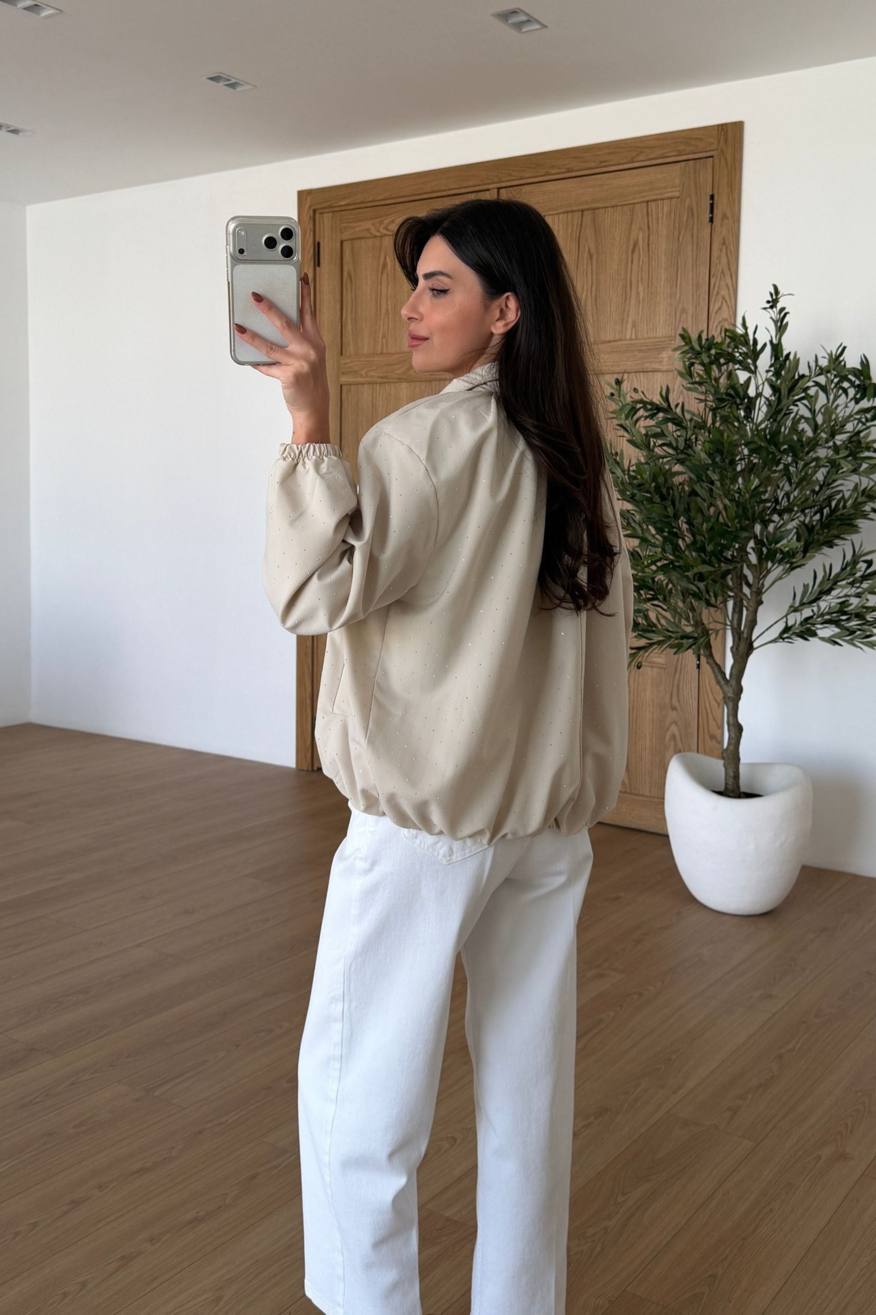 Tracy Taş Taşlı Tasarım Bomber Ceket