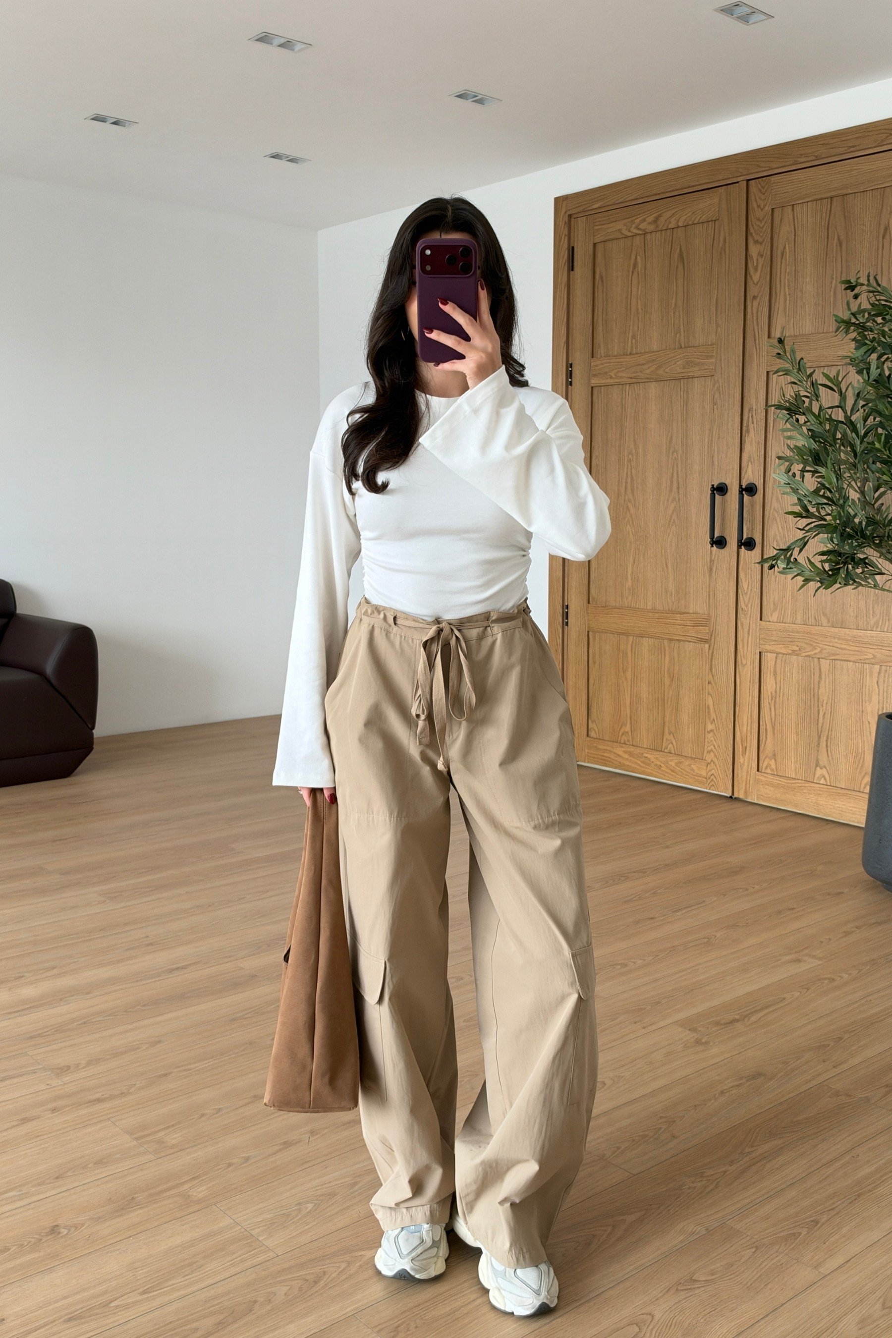 Zenika Camel Bağlamalı Kargo Pantolon