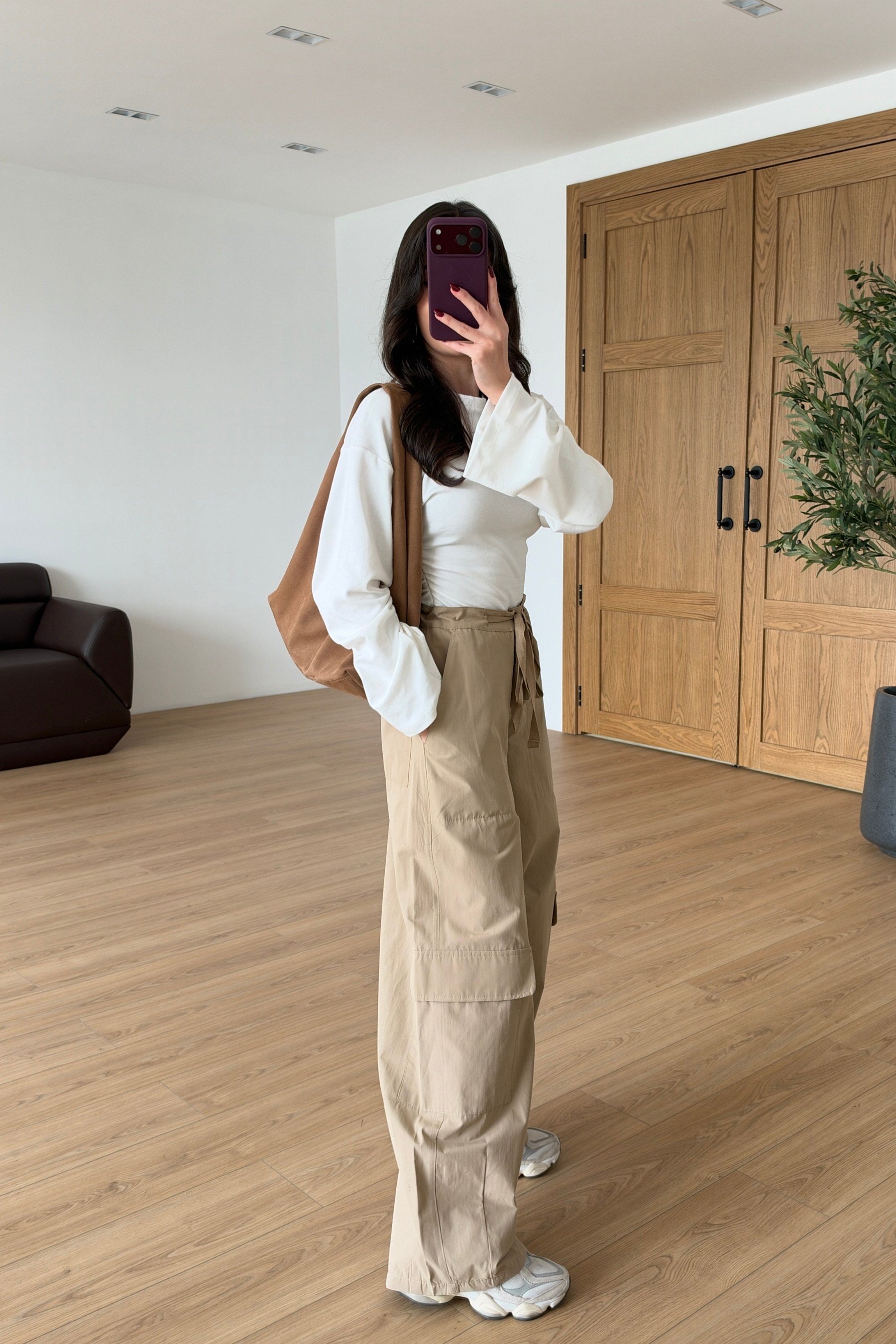 Zenika Camel Bağlamalı Kargo Pantolon