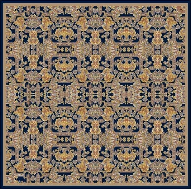Armine Etnik Desen Saf İpek Twill Eşarp 9416D