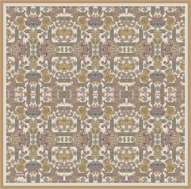 Armine Etnik Desen Saf İpek Twill Eşarp 9416D