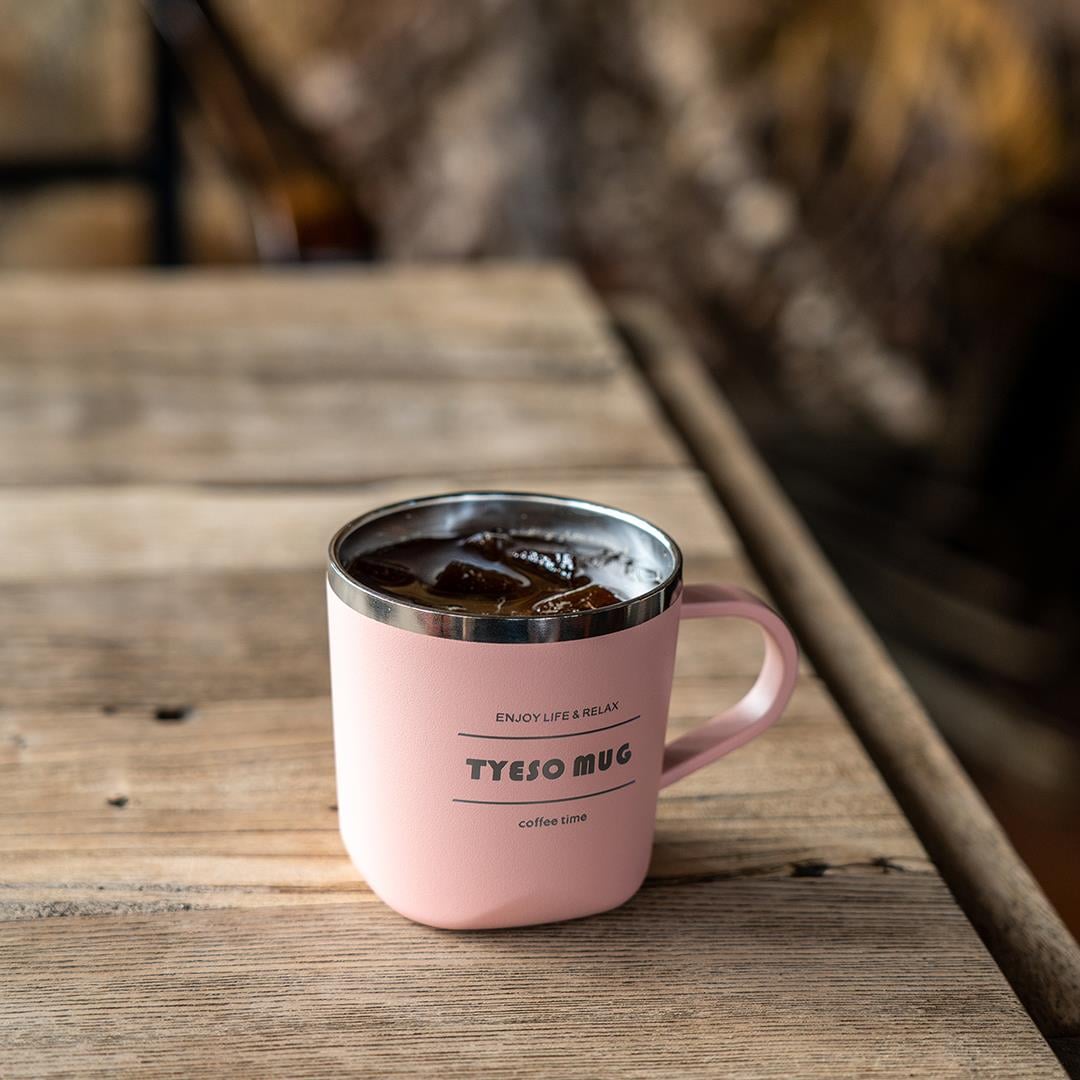 Tyeso Cubic Mug Vakumlu Paslanmaz Çelik Termal Kapaklı Beyaz Termos, 300 ml