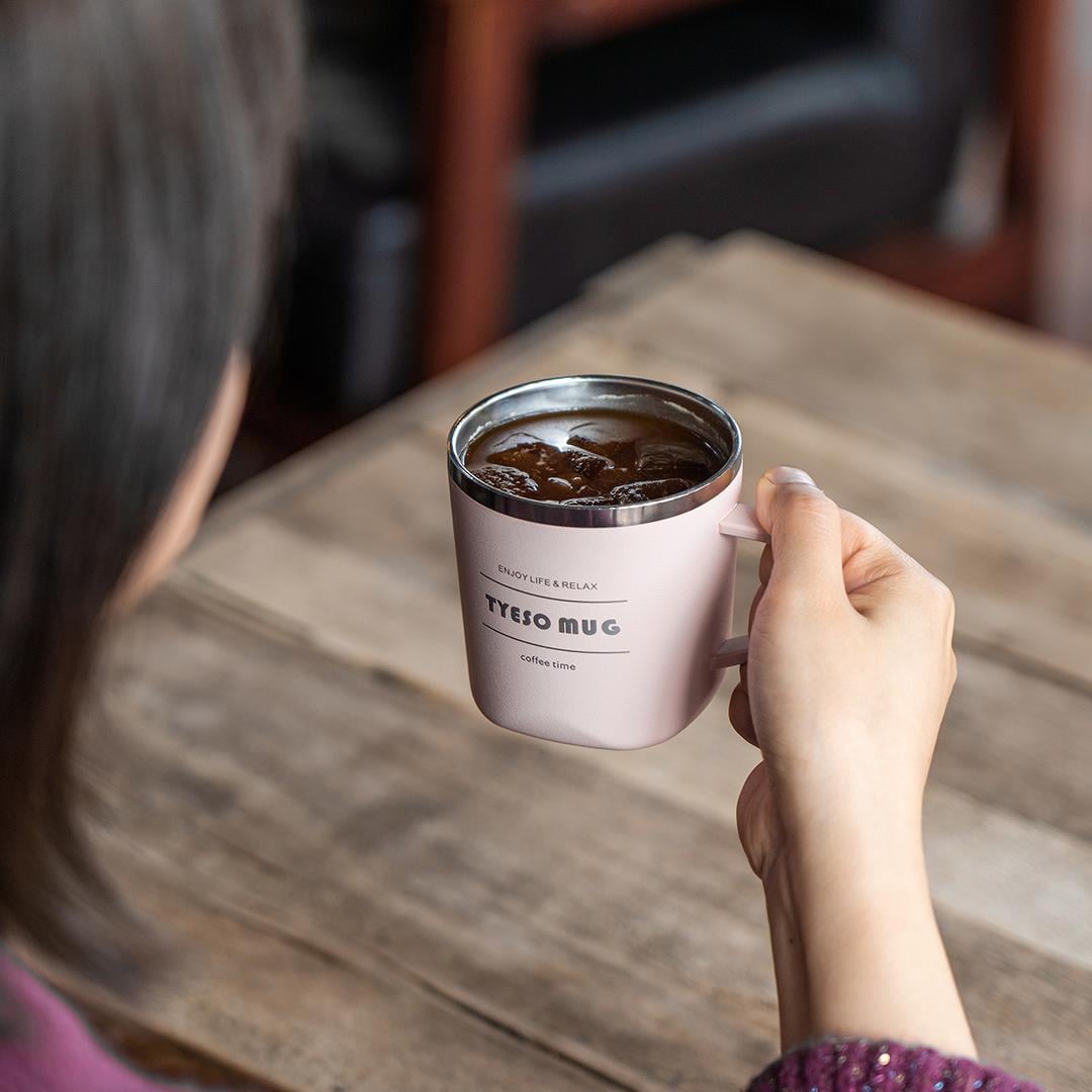 Tyeso Cubic Mug Vakumlu Paslanmaz Çelik Termal Kapaklı Beyaz Termos, 300 ml