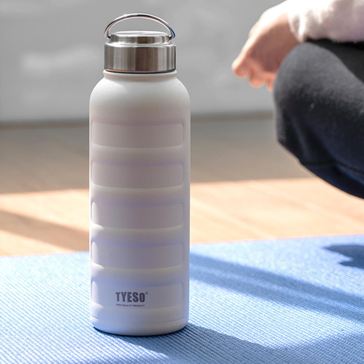 Tyeso Drum Vakumlu Paslanmaz Çelik Taşıma Kulplu Sarı Termos, 1000 ml