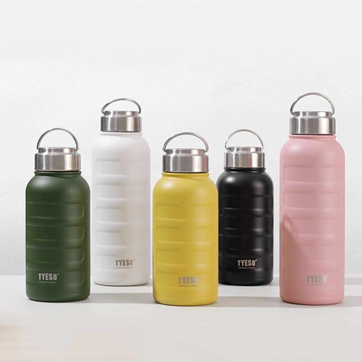 Tyeso Drum Vakumlu Paslanmaz Çelik Taşıma Kulplu Sarı Termos, 1000 ml