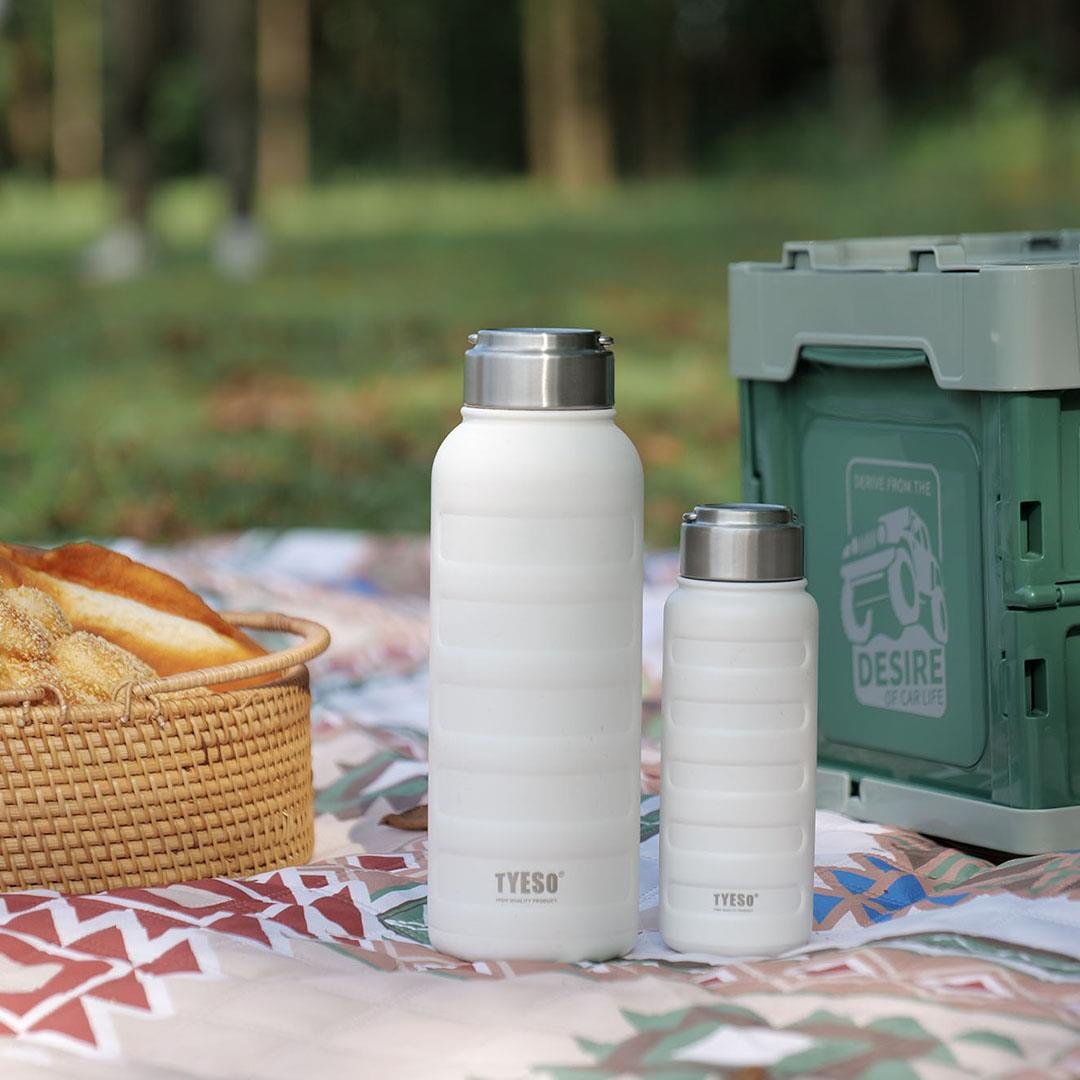 Tyeso Drum Vakumlu Paslanmaz Çelik Taşıma Kulplu Sarı Termos, 1000 ml