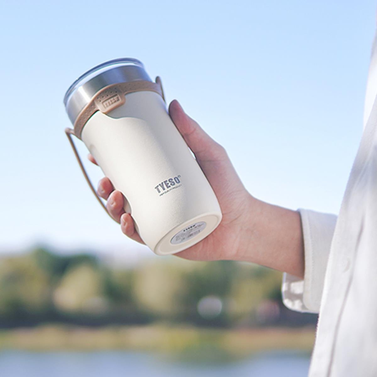 Tyeso Soulmate Tumbler Vakumlu Paslanmaz Çelik Silikon Askı Pembe Termos, 550 ml