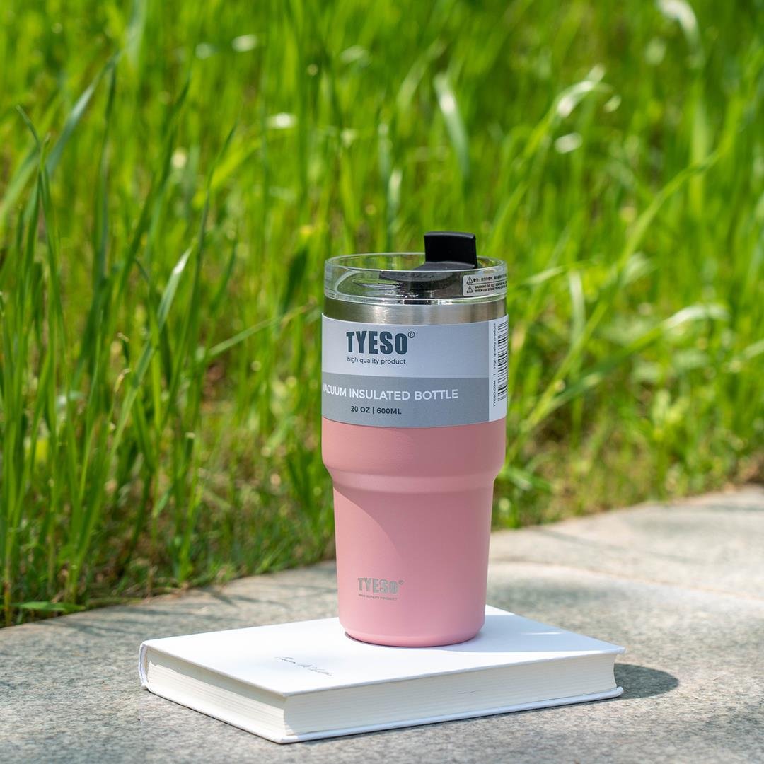 Tyeso Tripletask Vakumlu Paslanmaz Çelik Pipetli Mavi Termos, 600 ml