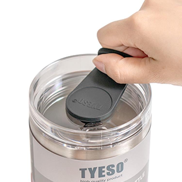 Tyeso Tripletask Vakumlu Paslanmaz Çelik Pipetli Siyah Termos, 600 ml